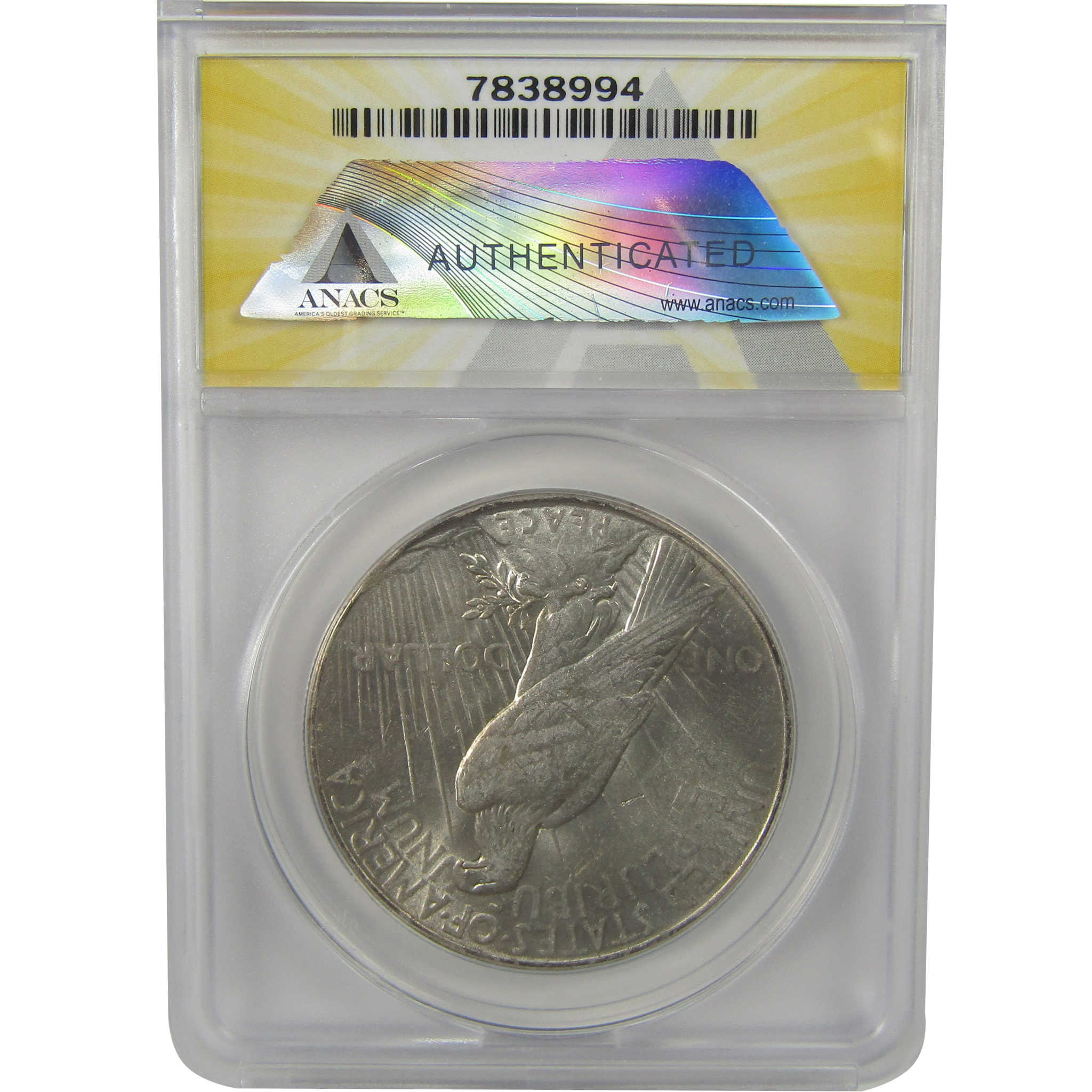1935 Peace Dollar AU 55 Details ANACS Silver $1 Coin SKU:I22374