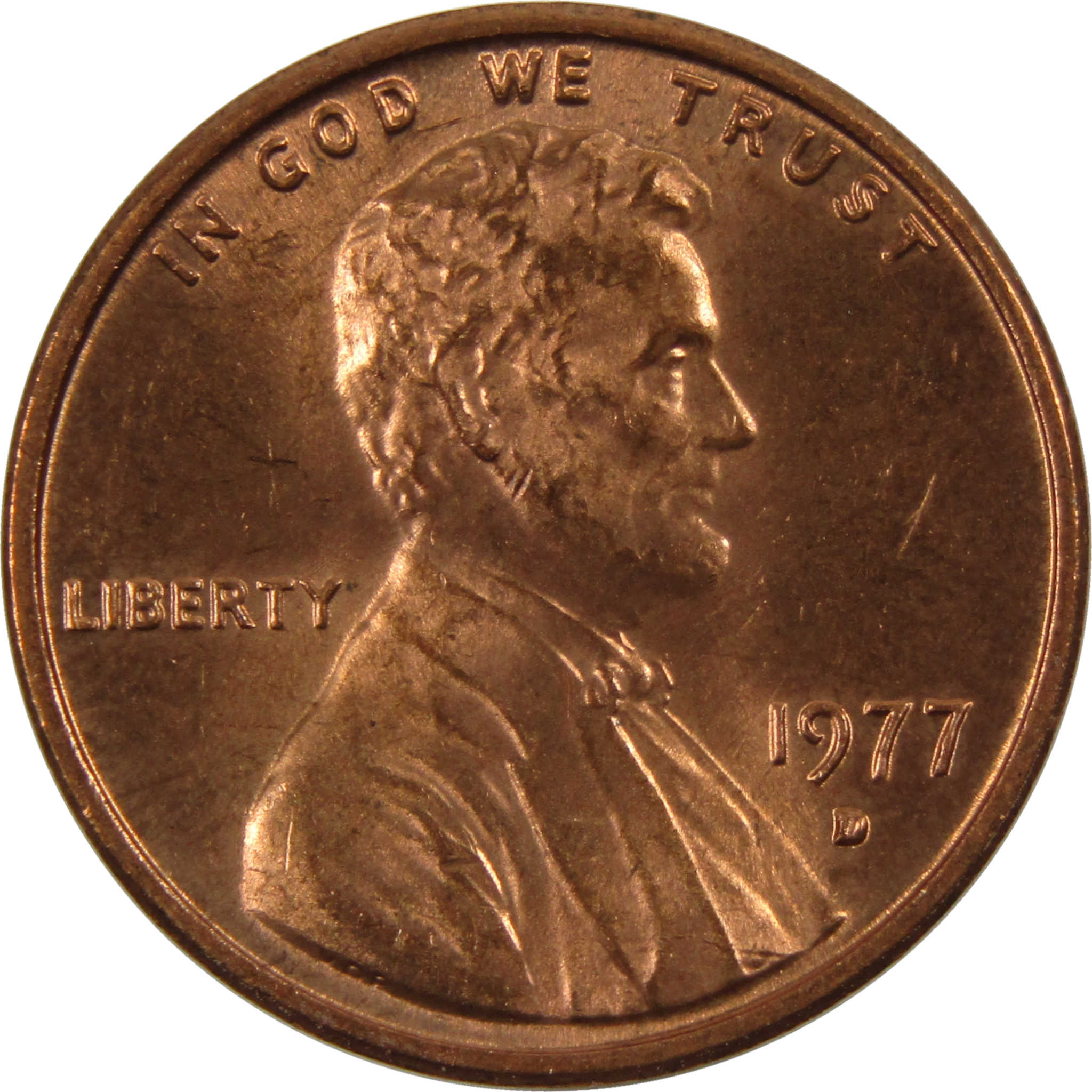 1977 D Lincoln Memorial Cent BU Uncirculated Penny 1c Coin