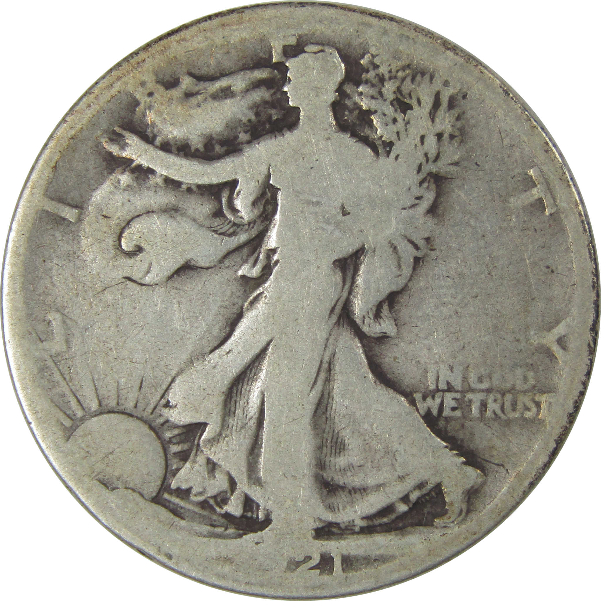 1921 S Liberty Walking Half Dollar AG About Good Silver SKU:I22787