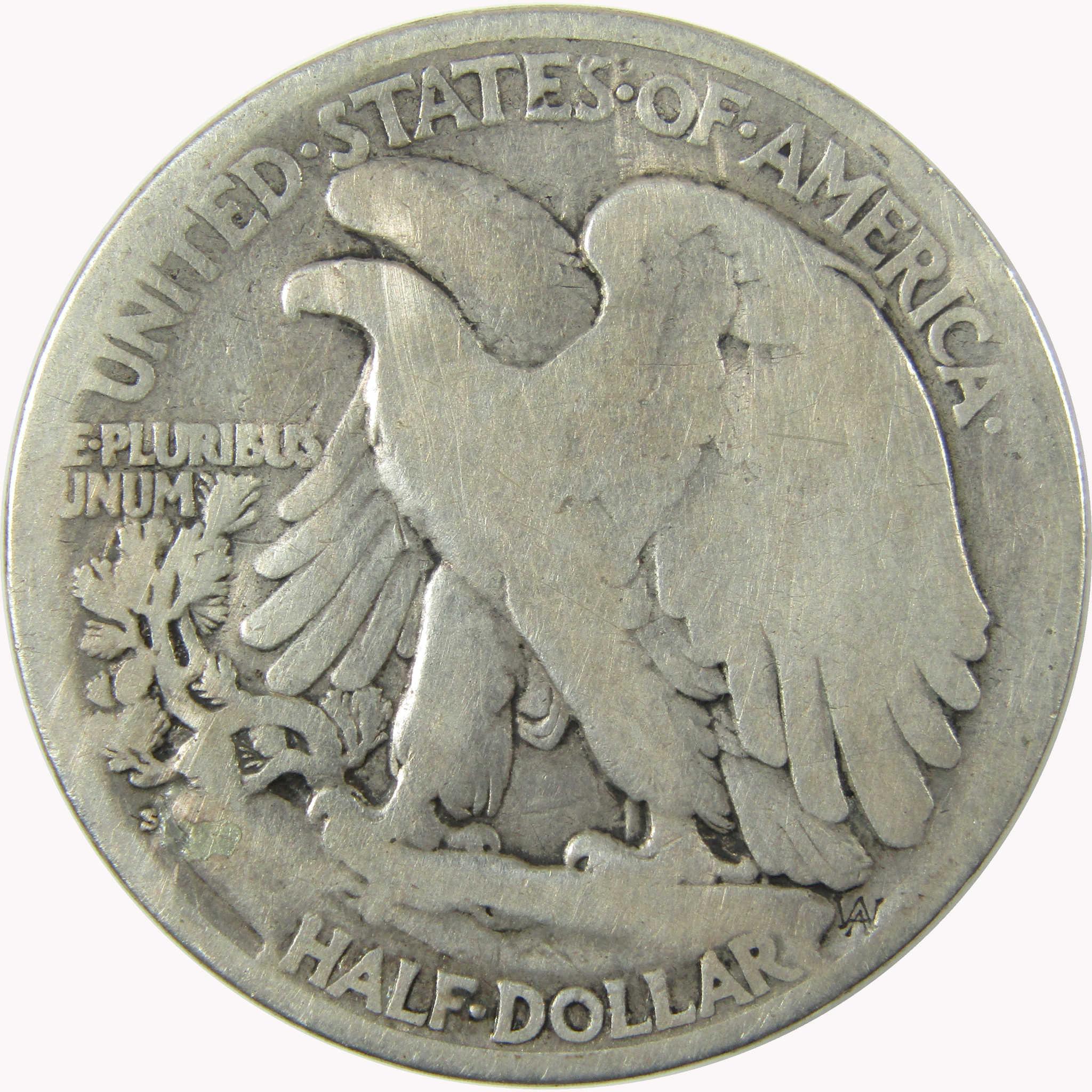 1921 S Liberty Walking Silver 50c VG Very Good Details SKU:CP1460