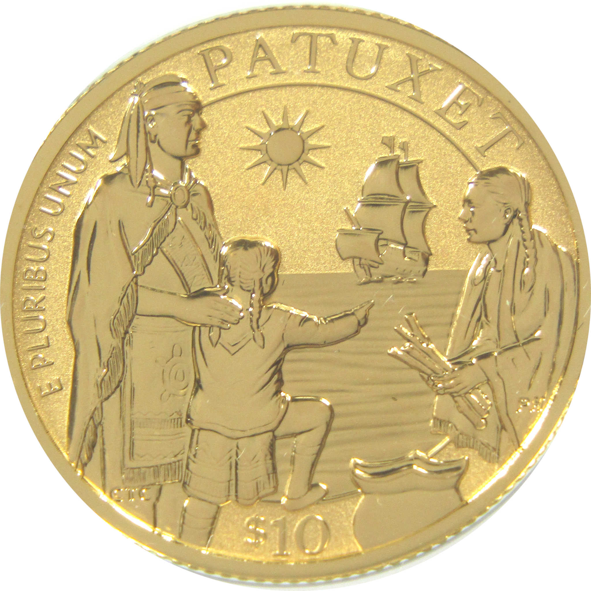 Mayflower 400th Anniversary 1/4 oz .9999 Gold $10 Reverse Proof OGP