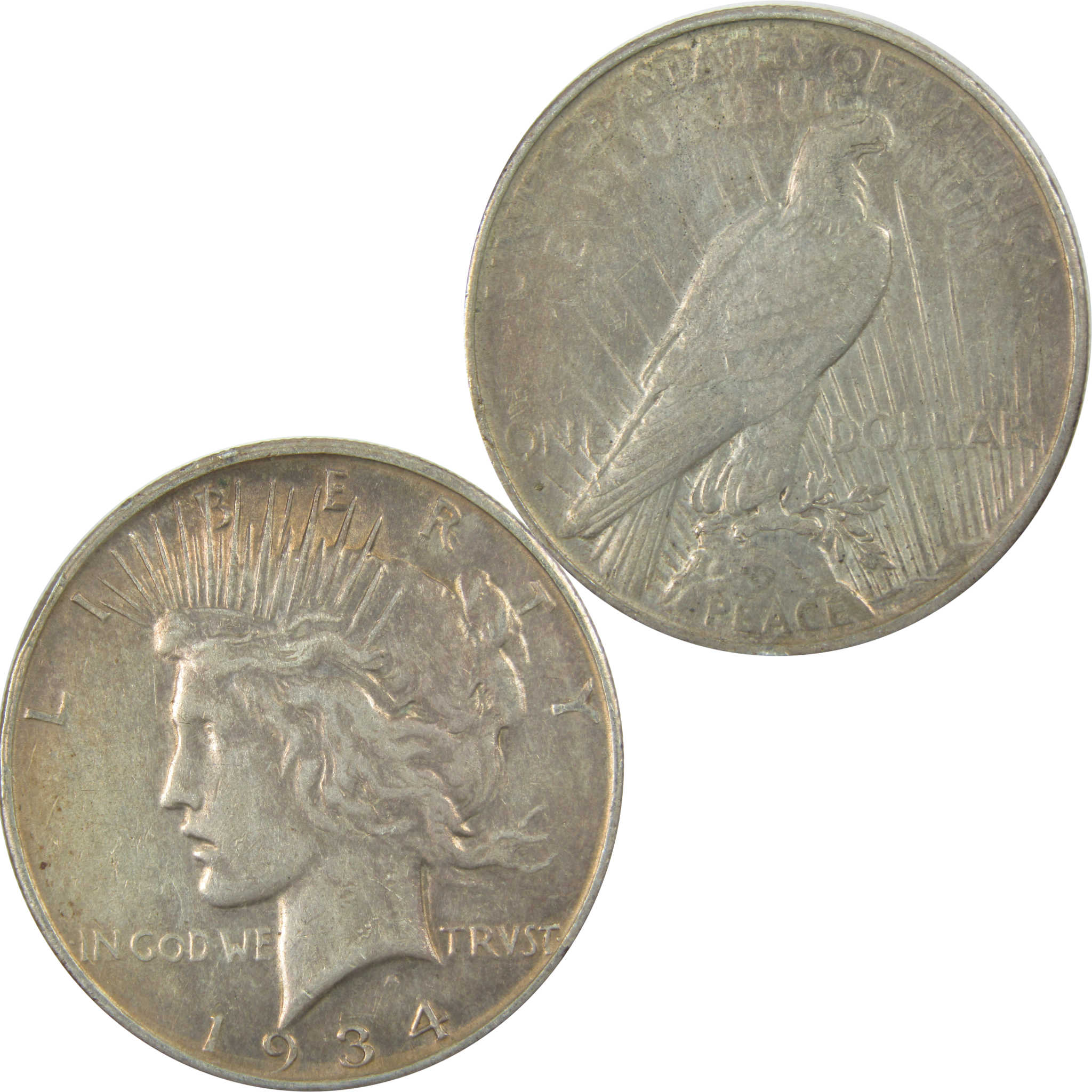 1934 D Peace Dollar XF EF Extremely Fine Silver $1 Coin SKU:I15466