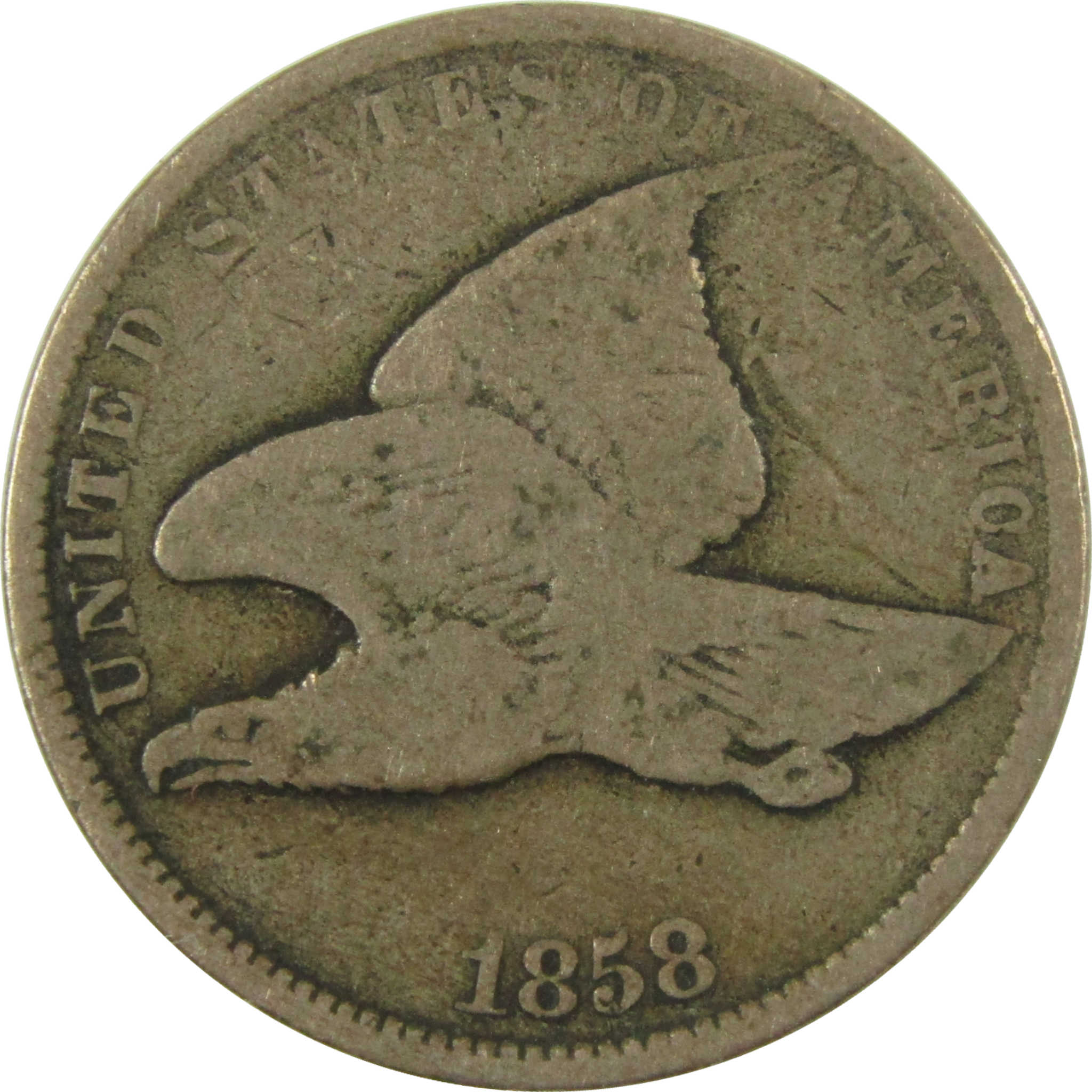 1858 Large Letters Flying Eagle Cent G Good Penny 1c Coin SKU:I28337