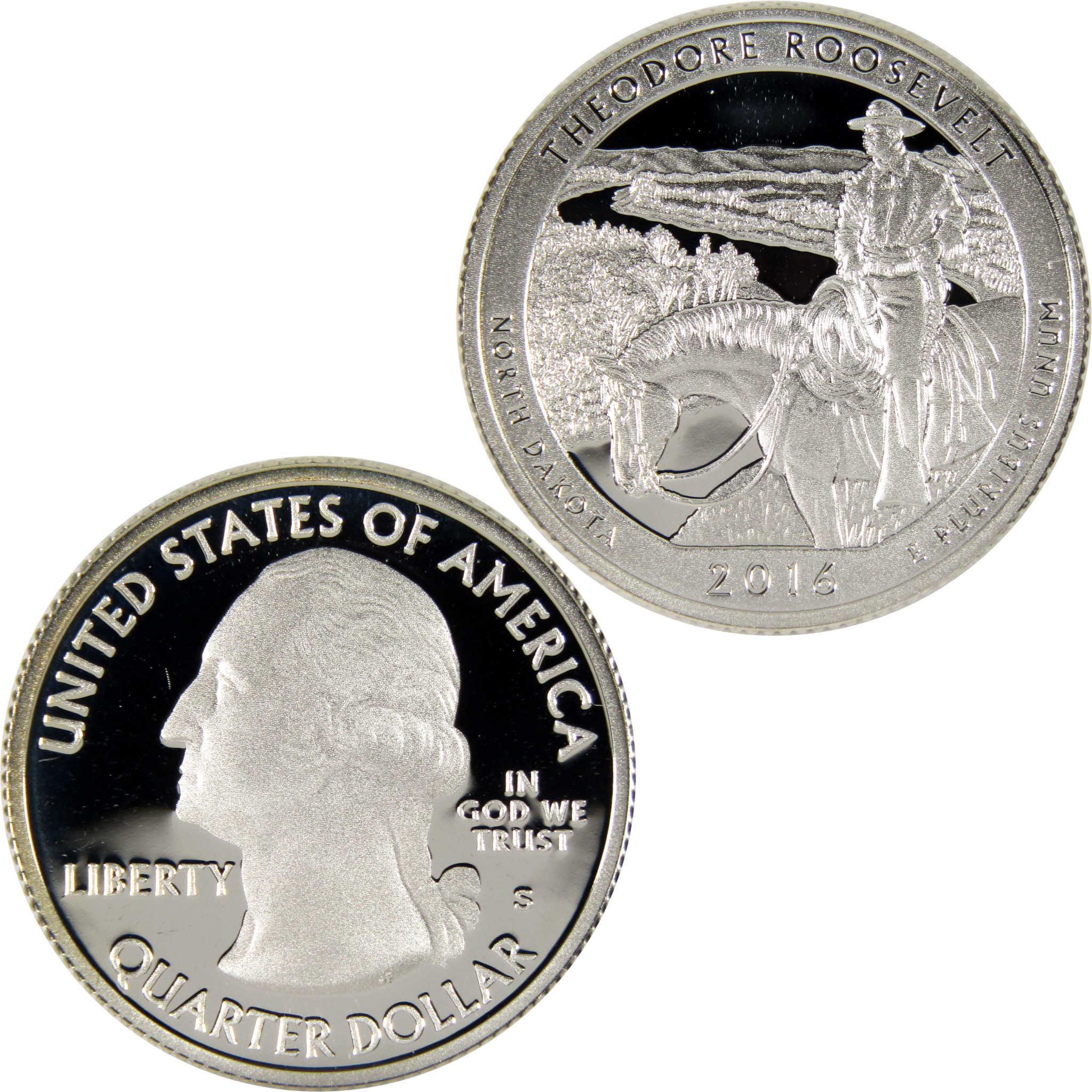 2016 S Theodore Roosevelt National Park Quarter Silver 25c Proof Coin