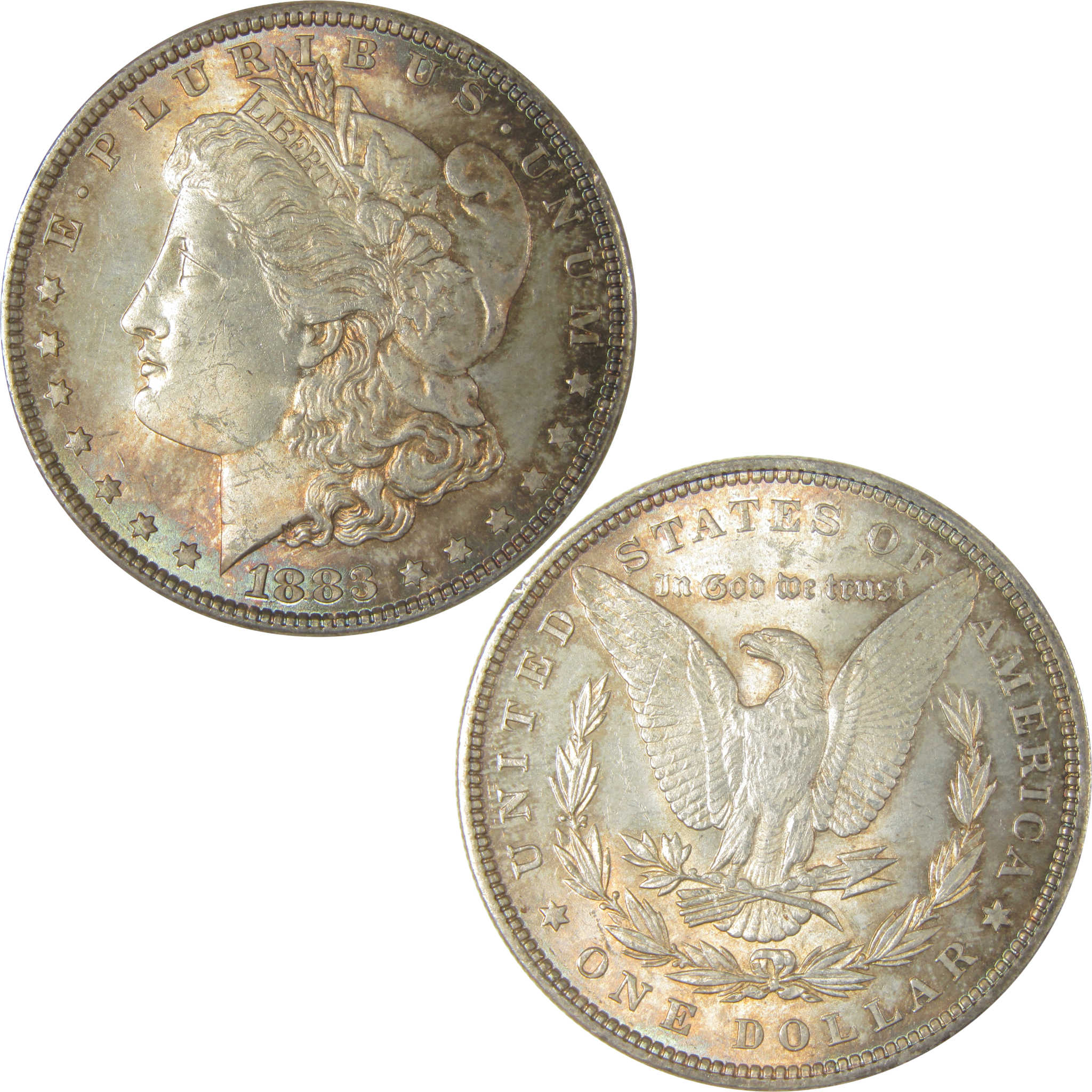 1883 Morgan Dollar Uncirculated Silver $1 Coin Toned SKU:I22546