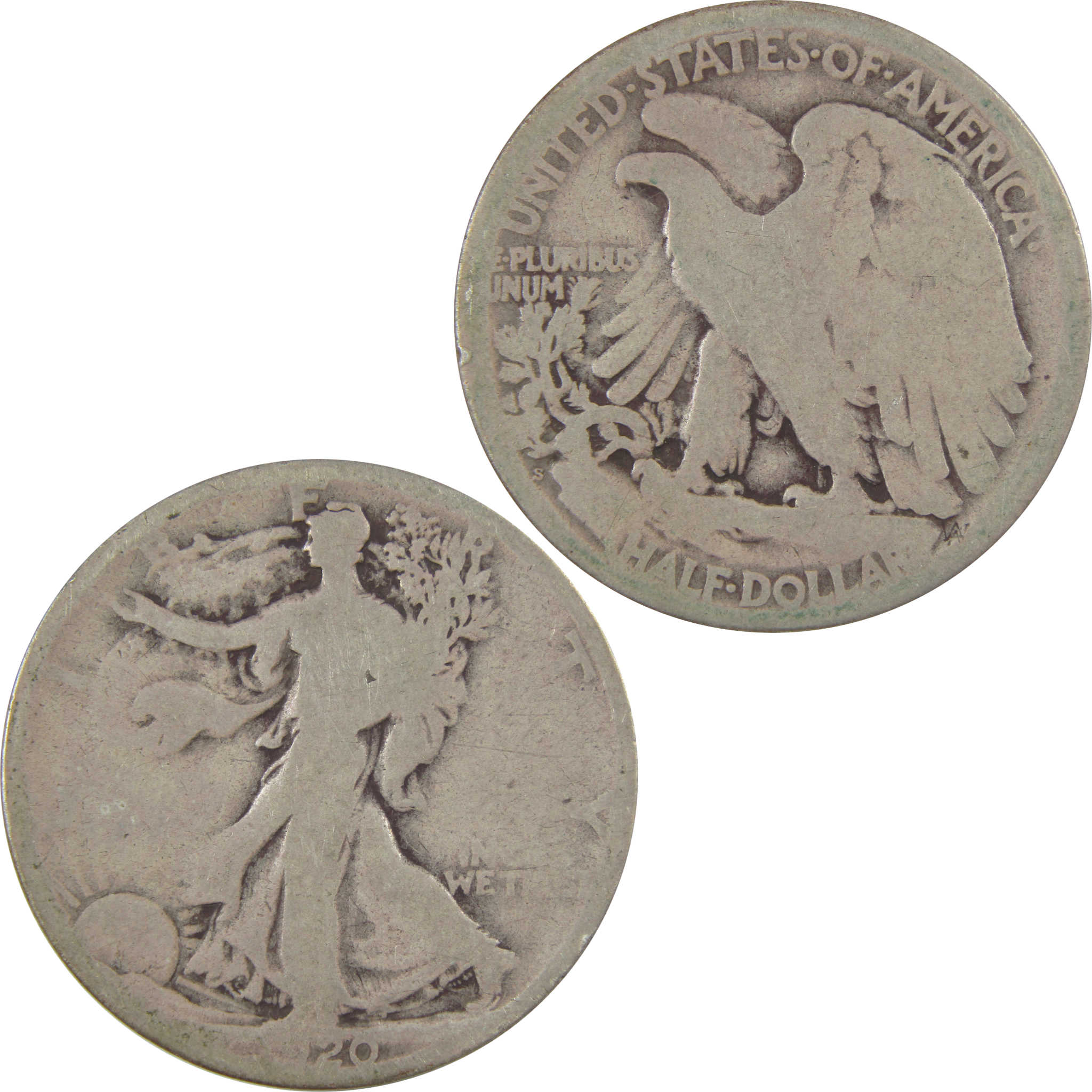 1920 S Liberty Walking Silver Half Dollar AG About Good SKU:I24146