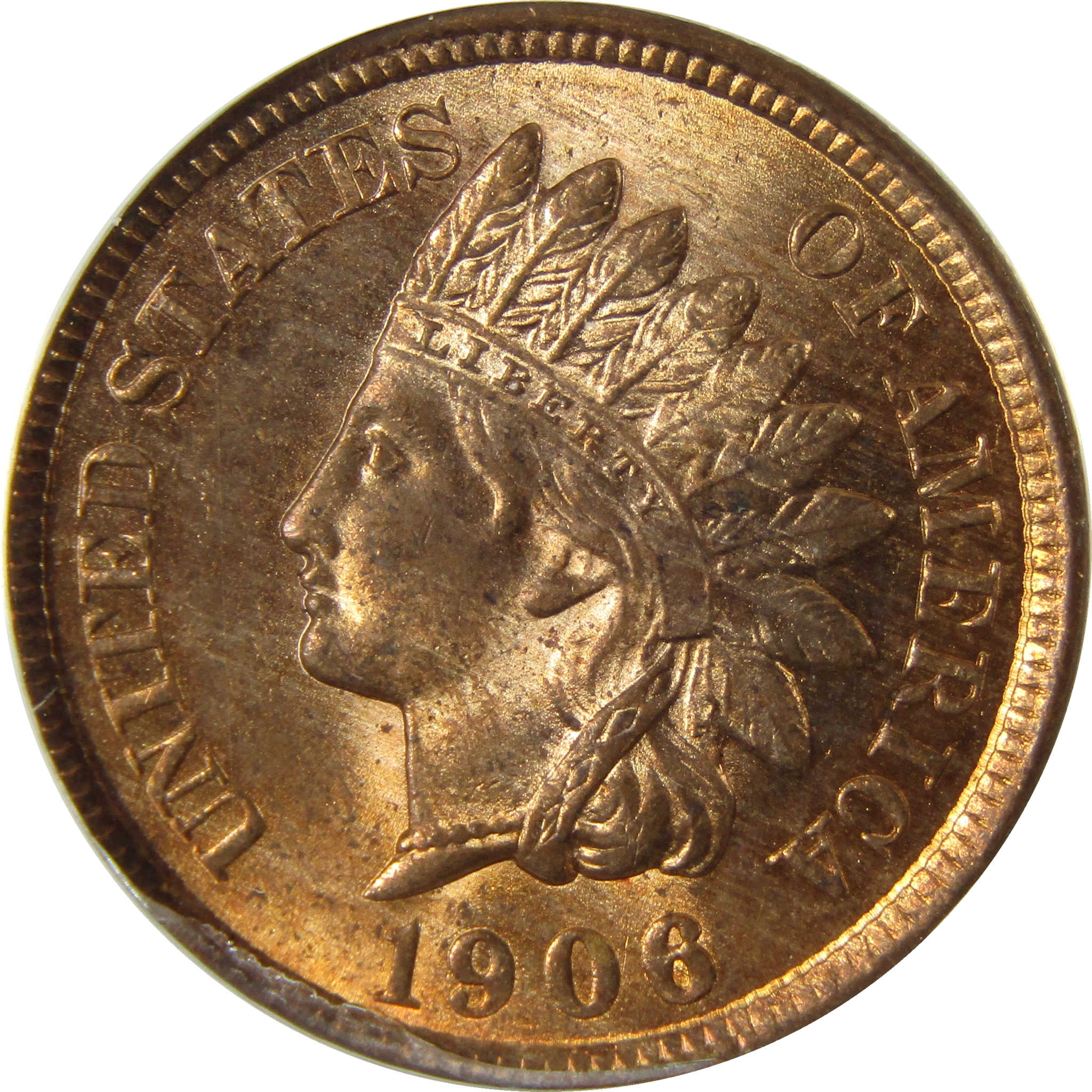 1906 Indian Head Cent MS 63 RB ANACS Uncirculated Penny SKU:I28417