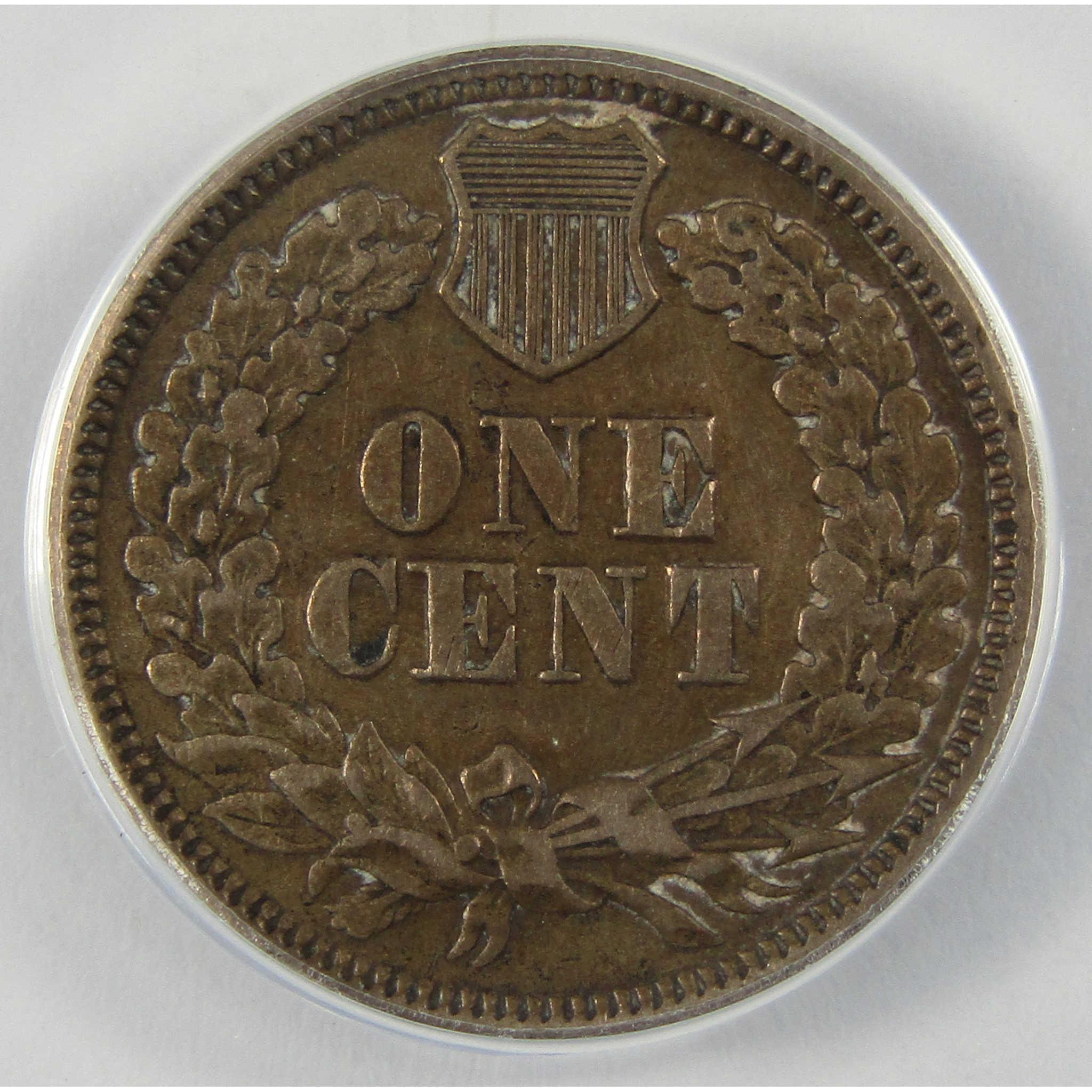 1863 Indian Head Cent AU 50 Details ANACS Penny 1c Coin SKU:I25494