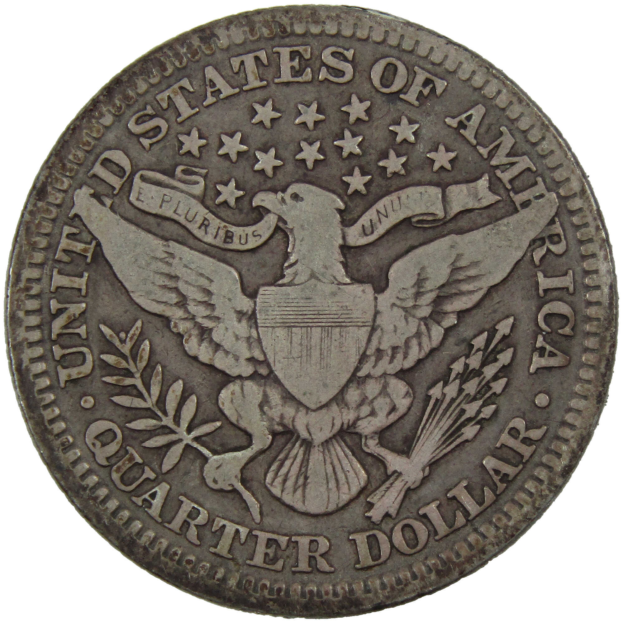 1913 Barber Quarter VG Very Good Details Silver 25c Coin SKU:I12729