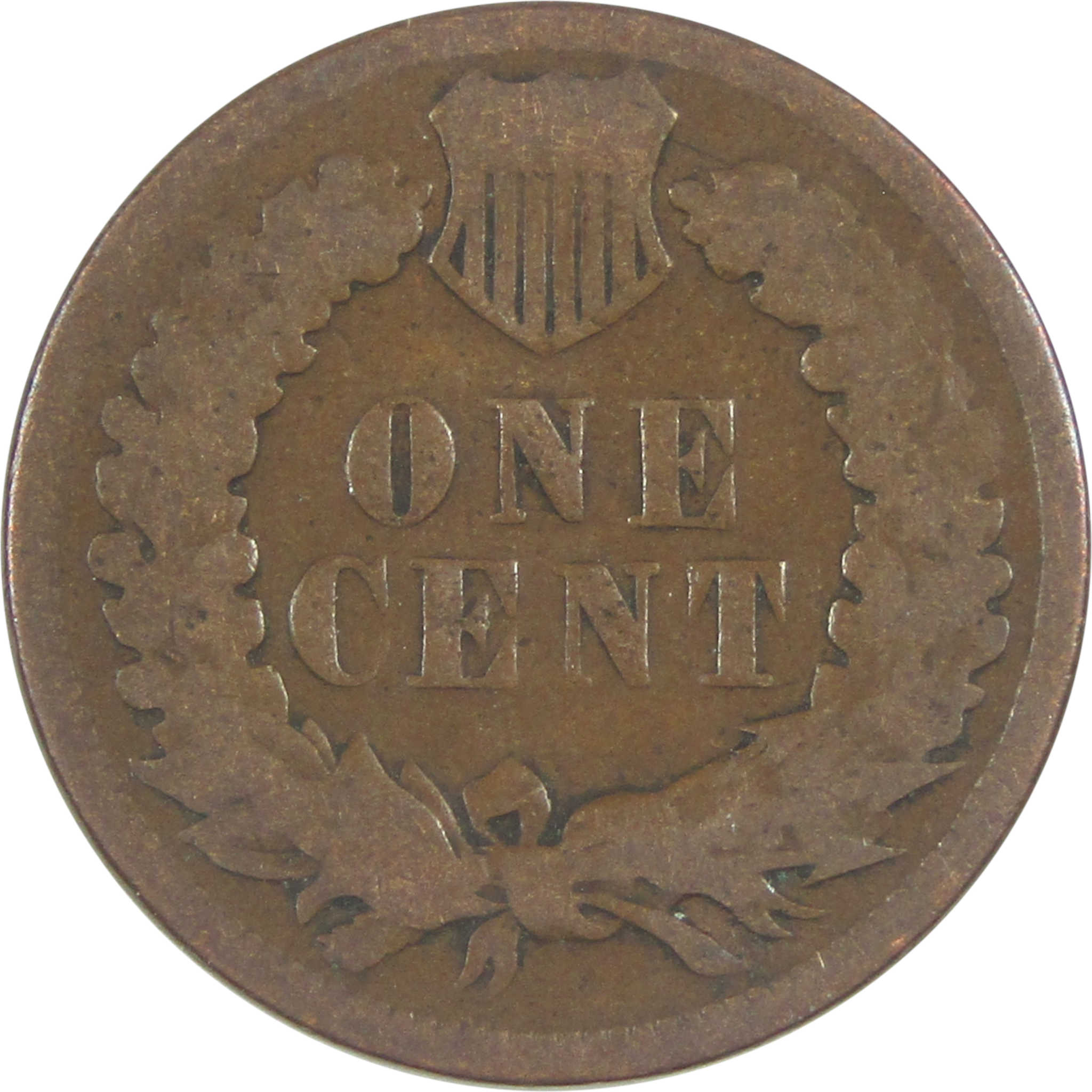 1873 Closed 3 Indian Head Cent AG About Good Penny 1c Coin SKU:I15545