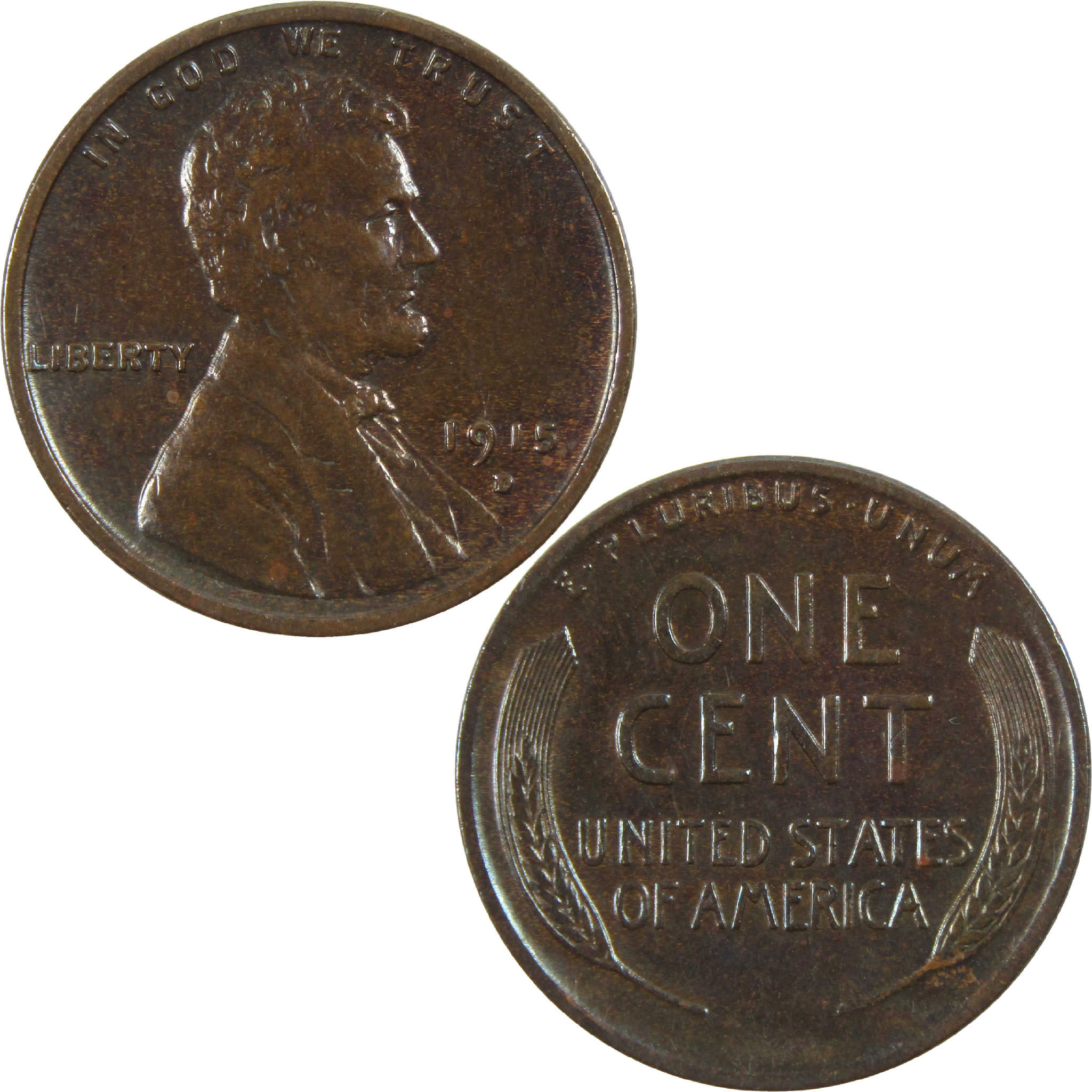 1915 D Lincoln Wheat Cent XF EF Extremely Fine 1c SKU:I11842