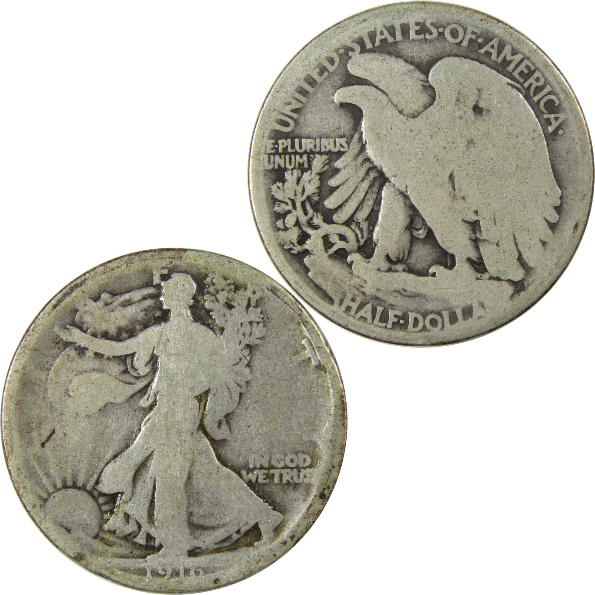 1916 Liberty Walking Silver Half Dollar AG About Good SKU:I25749