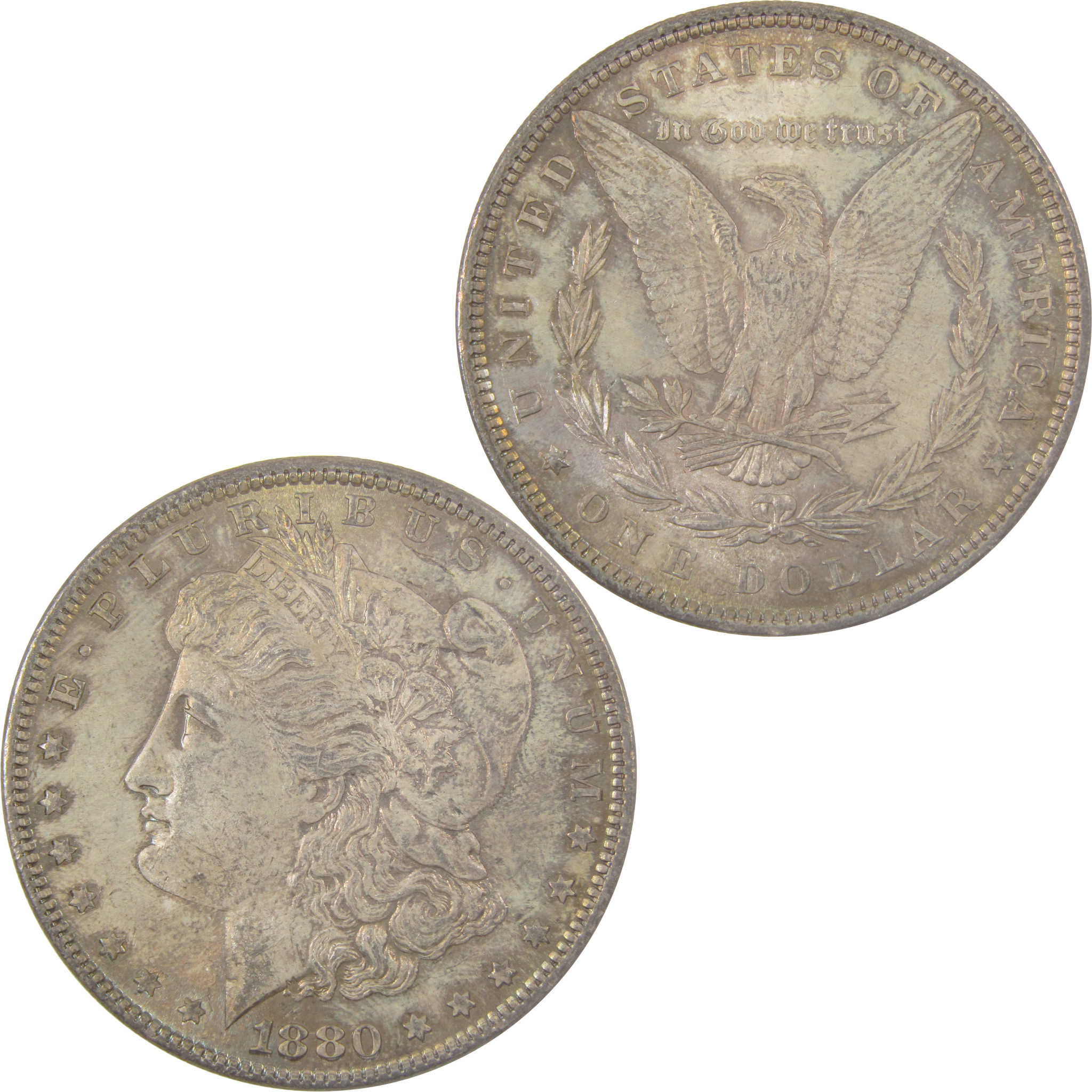 1880 Morgan Silver Dollar Uncirculated Mint State Toned SKU:I24306