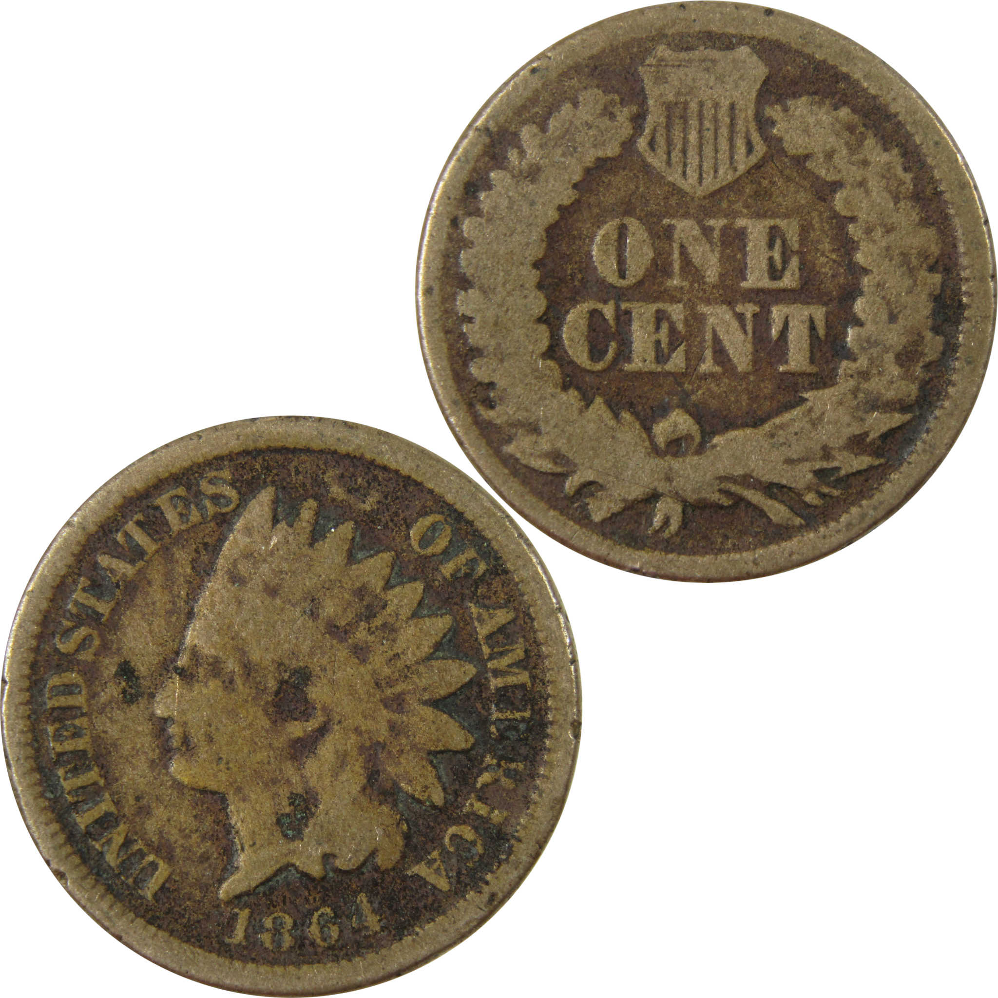1864 Indian Head Copper-Nickel Cent G Good Details Penny SKU:CP1218