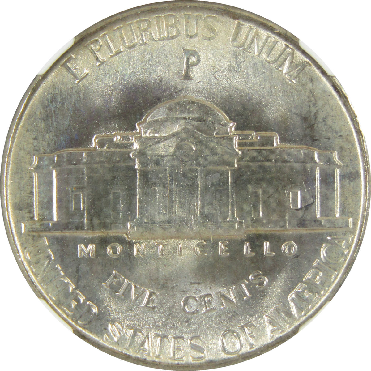 1943 P Jefferson Wartime Silver Nickel MS 66 NGC 5c Coin SKU:I28834