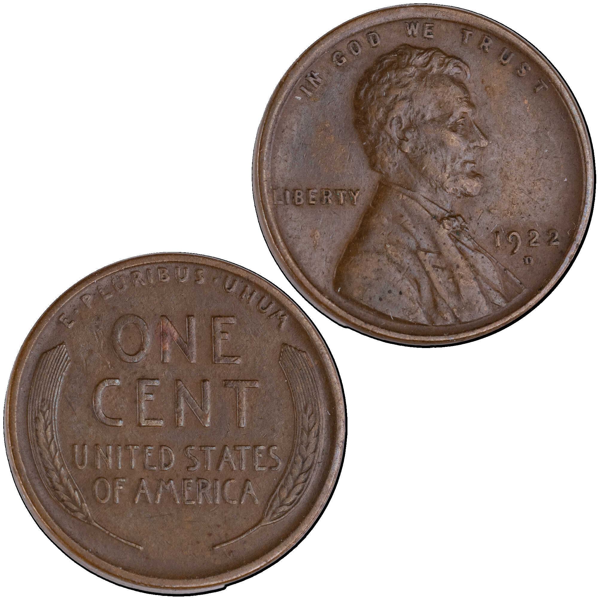 1922 D Lincoln Wheat Cent XF EF Extremely Fine Penny SKU:CPC12664