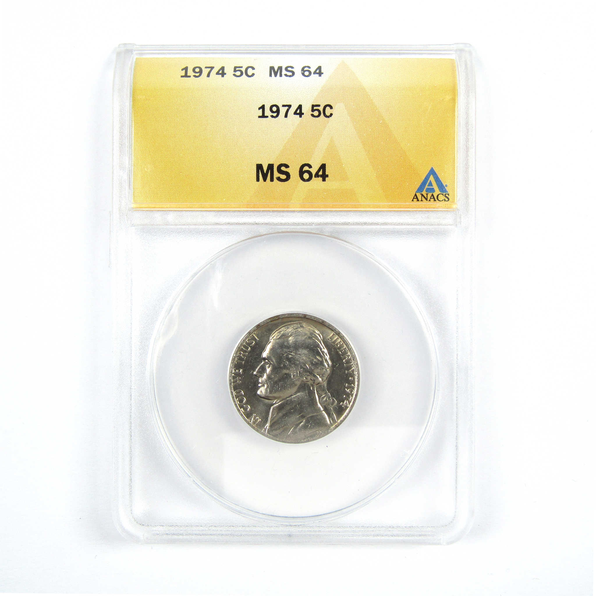 1974 Jefferson Nickel MS 64 ANACS 5c Uncirculated Coin SKU:CPC5199