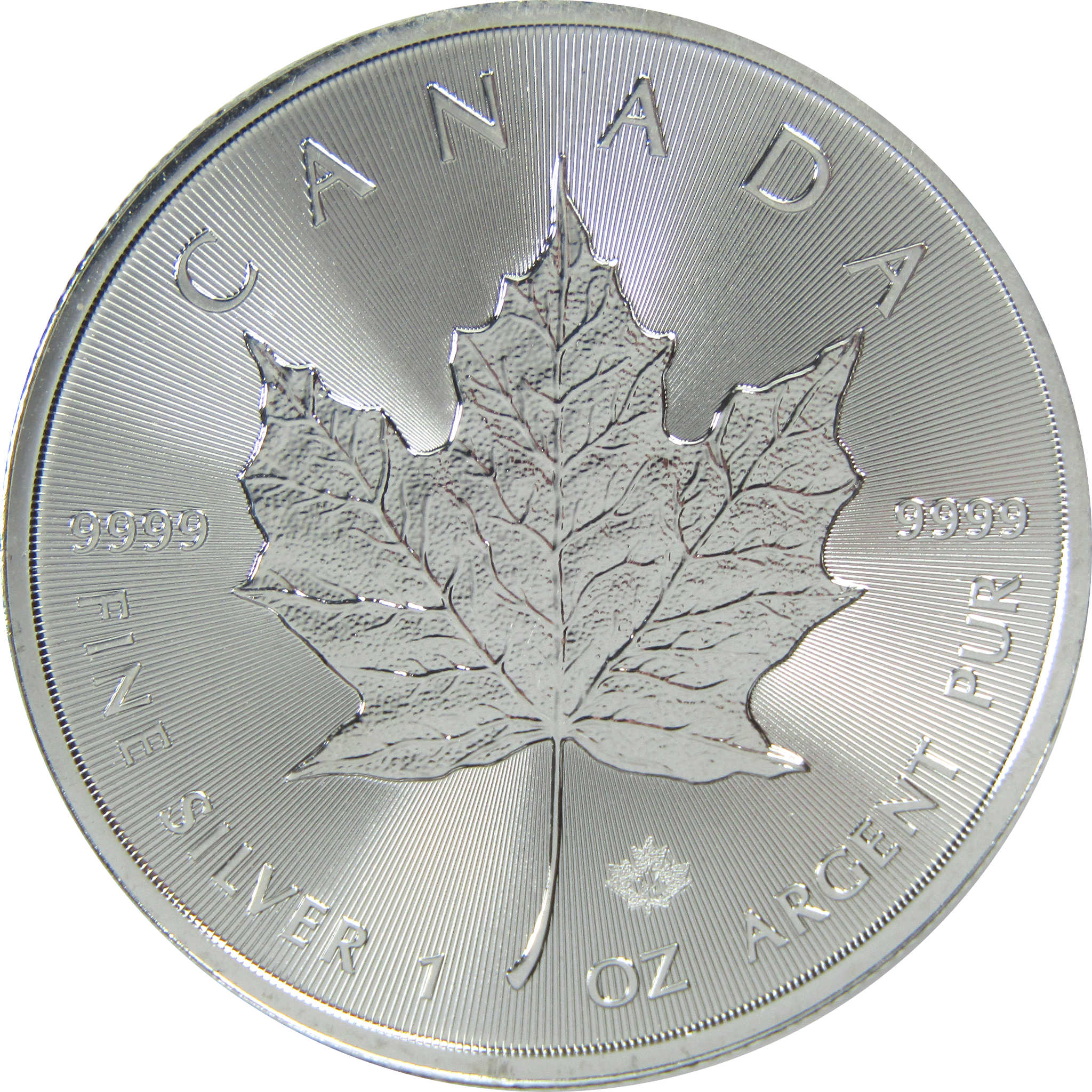 2021 Canadian Maple Leaf Uncirculated 1 oz .9999 Silver Bullion $5