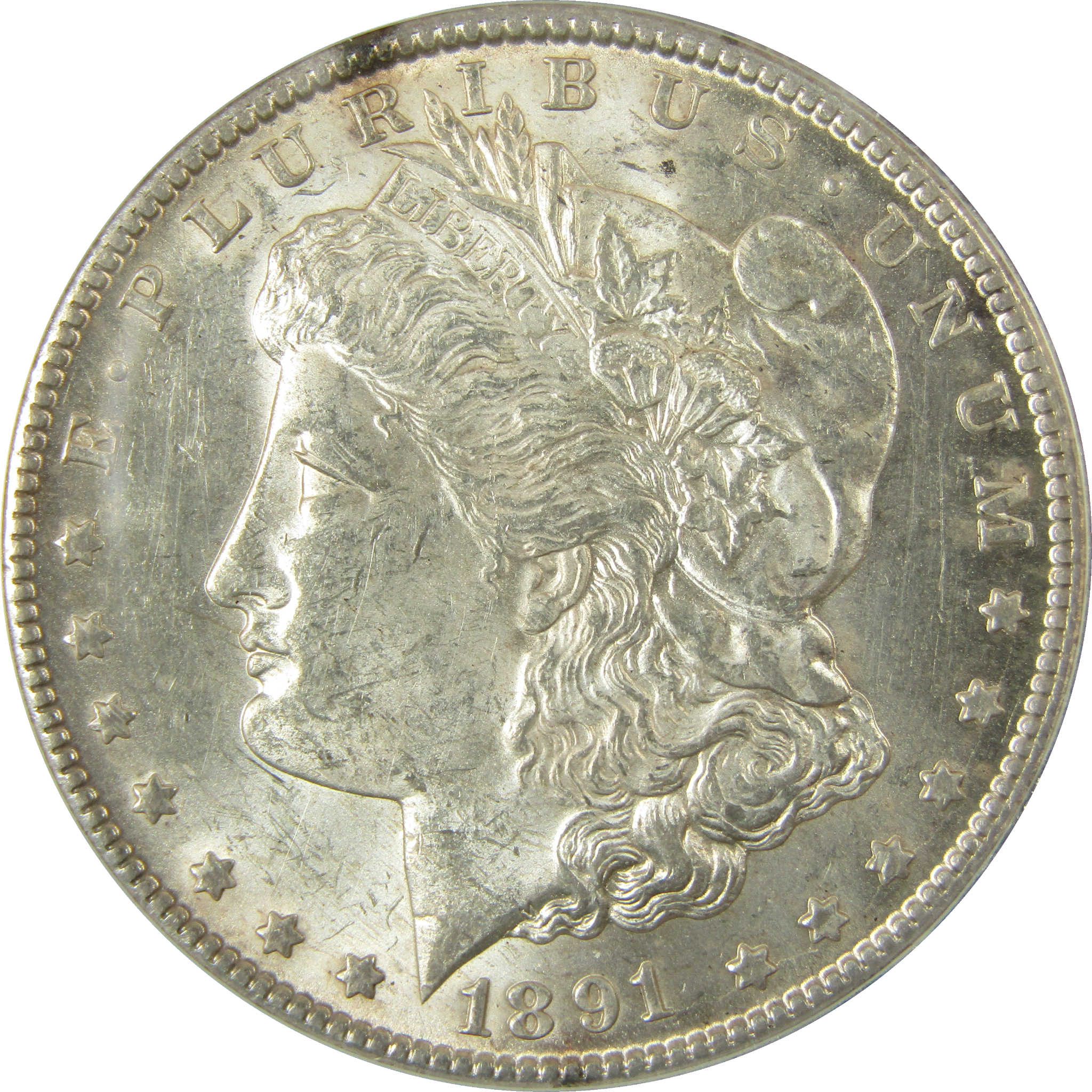 1891 CC Morgan Silver Dollar MS 61 ANACS Uncirculated SKU:I28461