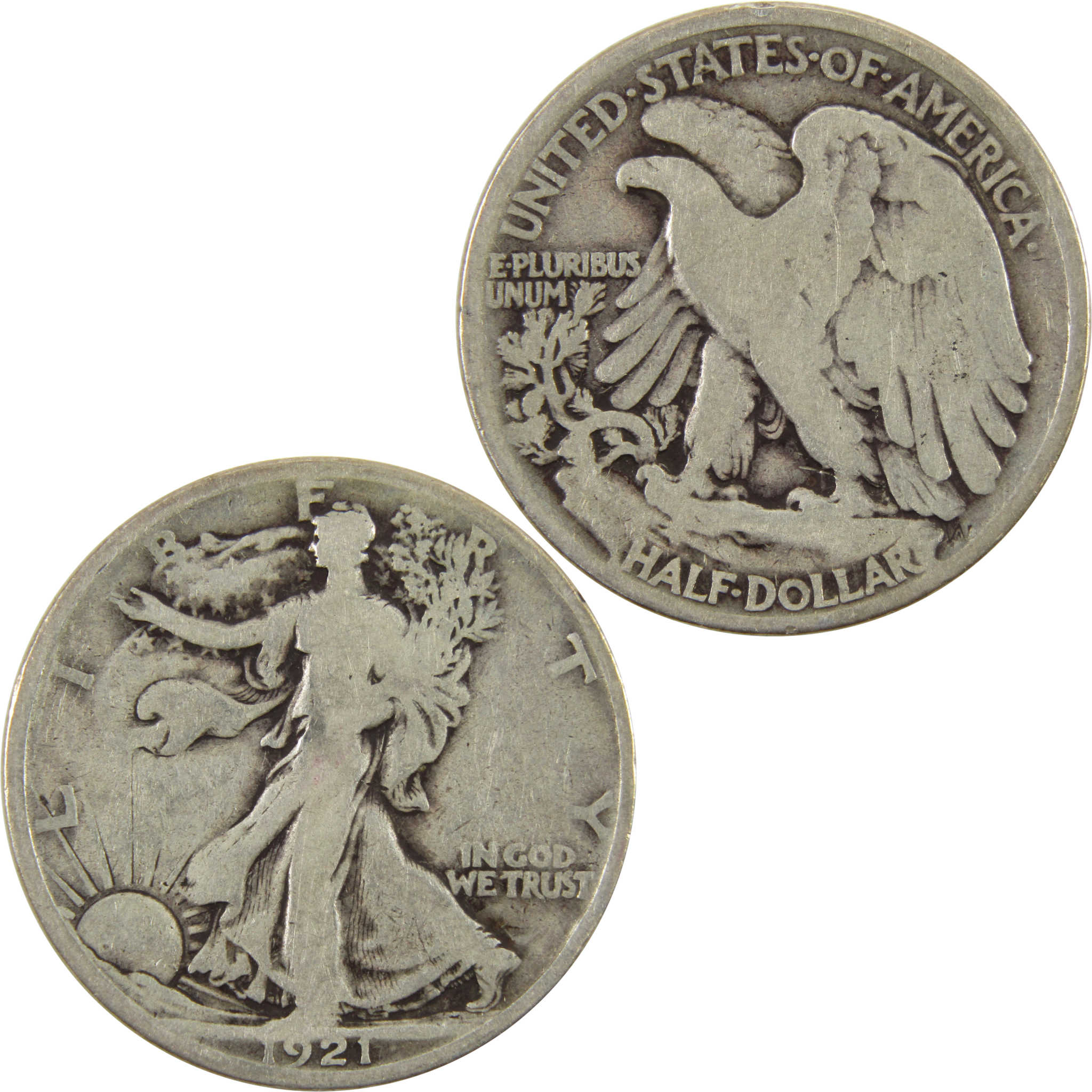 1921 Liberty Walking Half Dollar VG 90% Silver 50c SKU:I10724