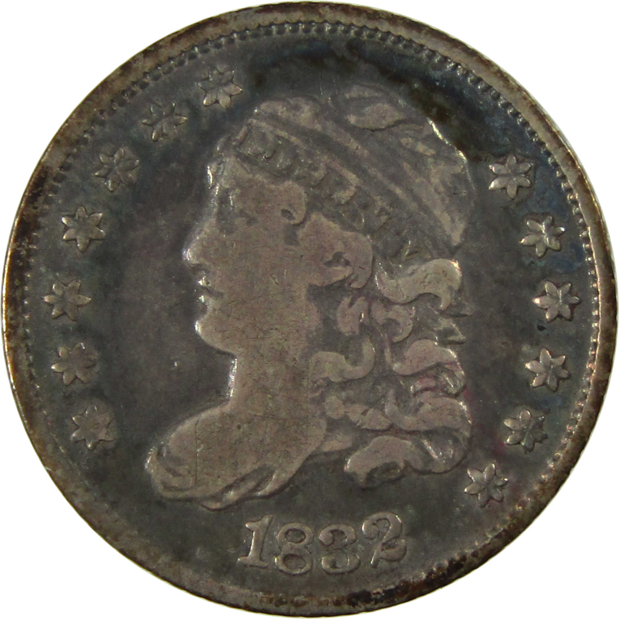 1832 Capped Bust Silver Half Dime F Fine 5c Coin Collectible SKU:CP733