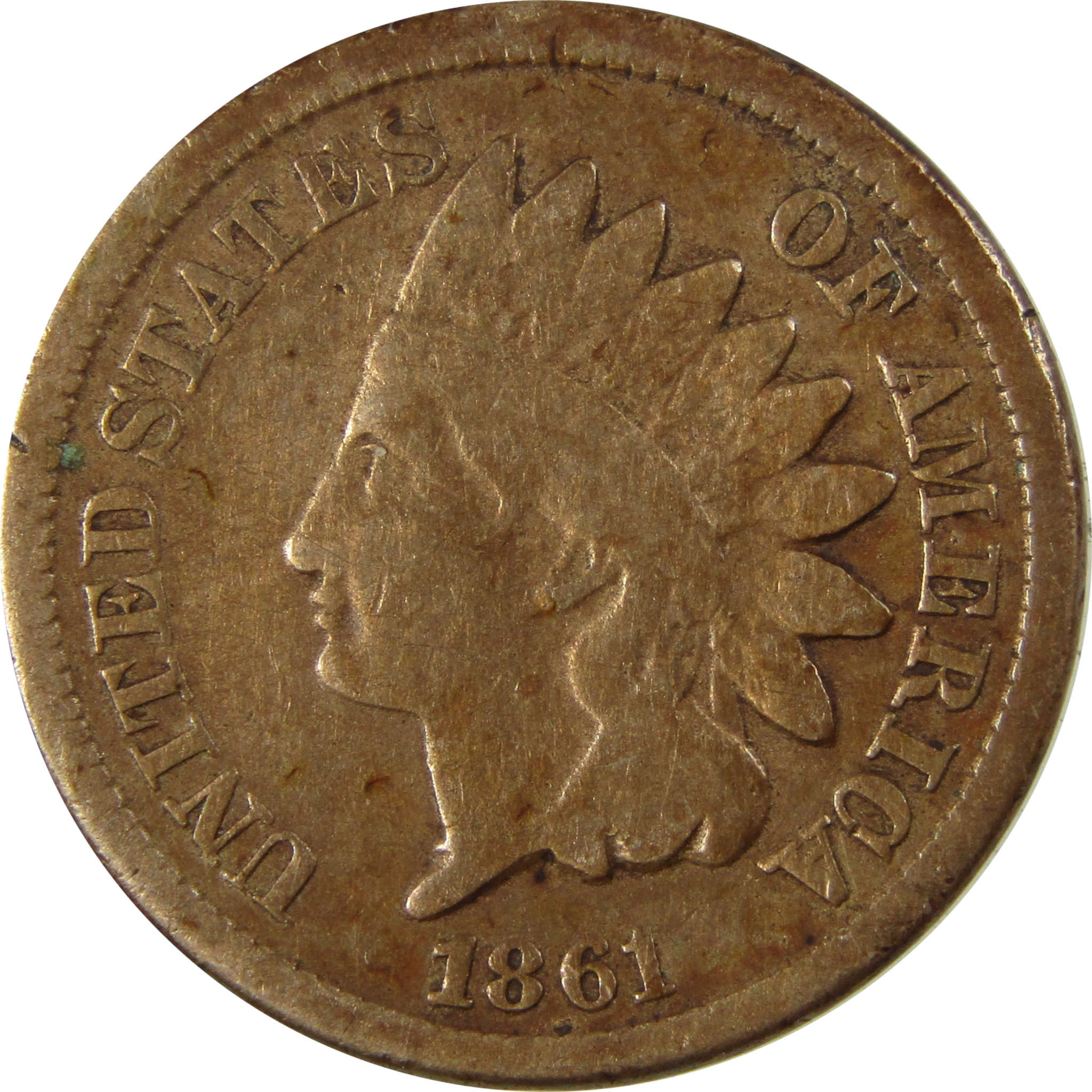 1861 Indian Head Cent G Good Details Penny 1c Coin SKU:CP1205