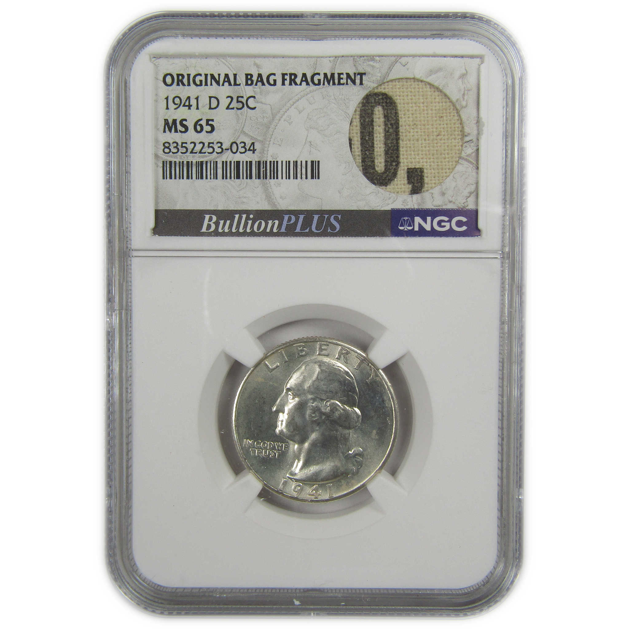 1941 D Washington Quarter MS 65 NGC Silver Bag Fragment SKU:I20604