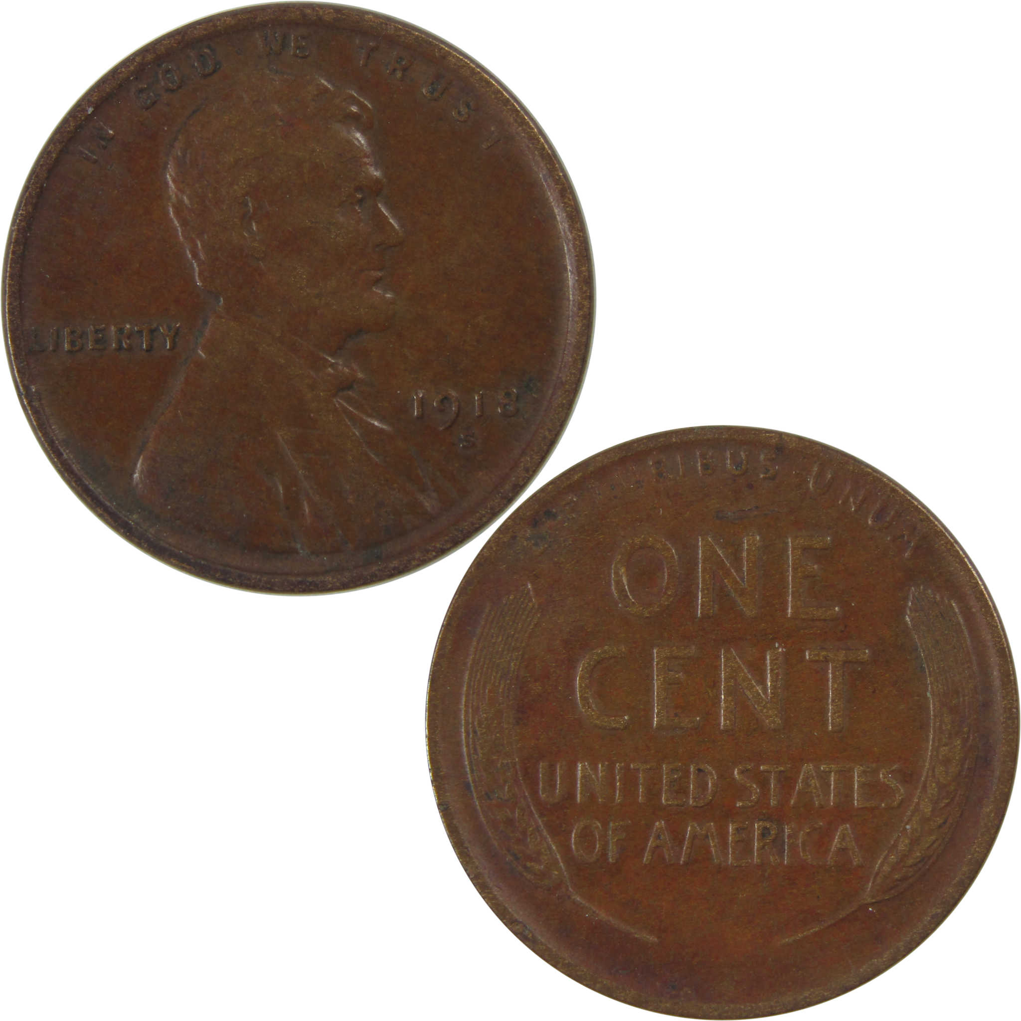 1918 S Lincoln Wheat Cent XF EF Extremely Fine Penny SKU:I23754