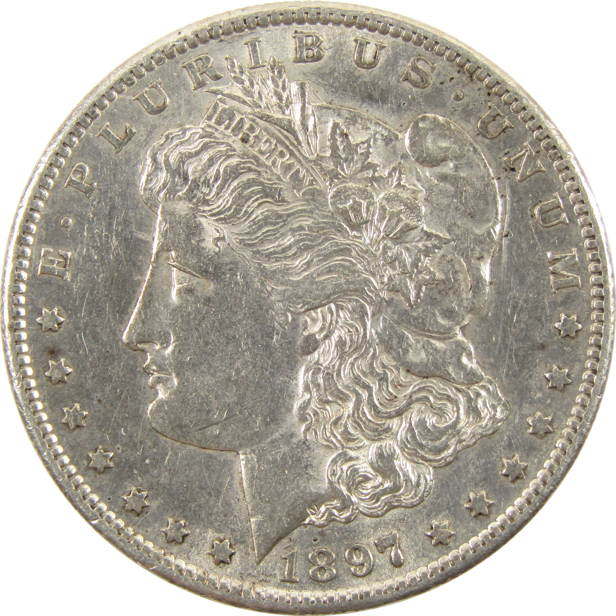 1897 S Morgan Dollar AU About Uncirculated 90% Silver $1 SKU:I10701 - Morgan coin - Morgan silver dollar - Morgan silver dollar for sale - Profile Coins &amp; Collectibles