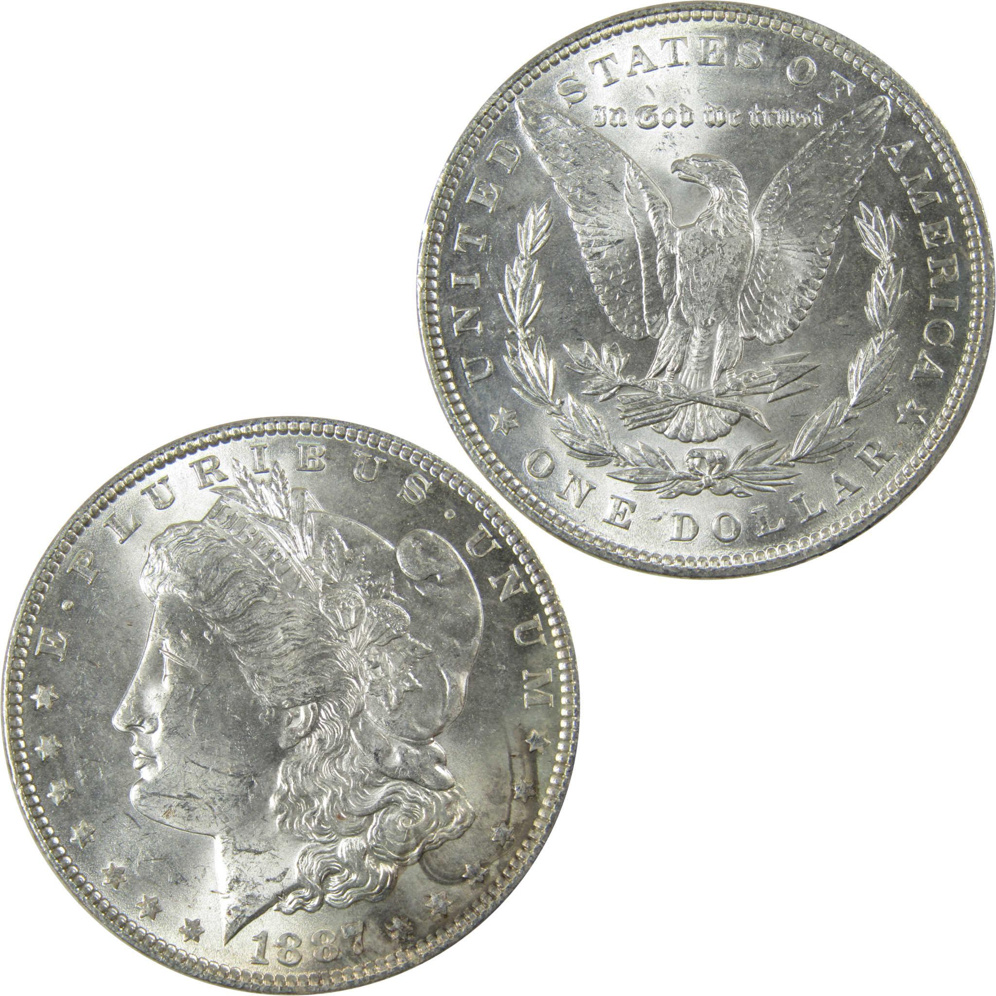 1887 Morgan Silver Dollar Uncirculated Mint State $1 Coin SKU:CP675 - Morgan coin - Morgan silver dollar - Morgan silver dollar for sale - Profile Coins &amp; Collectibles