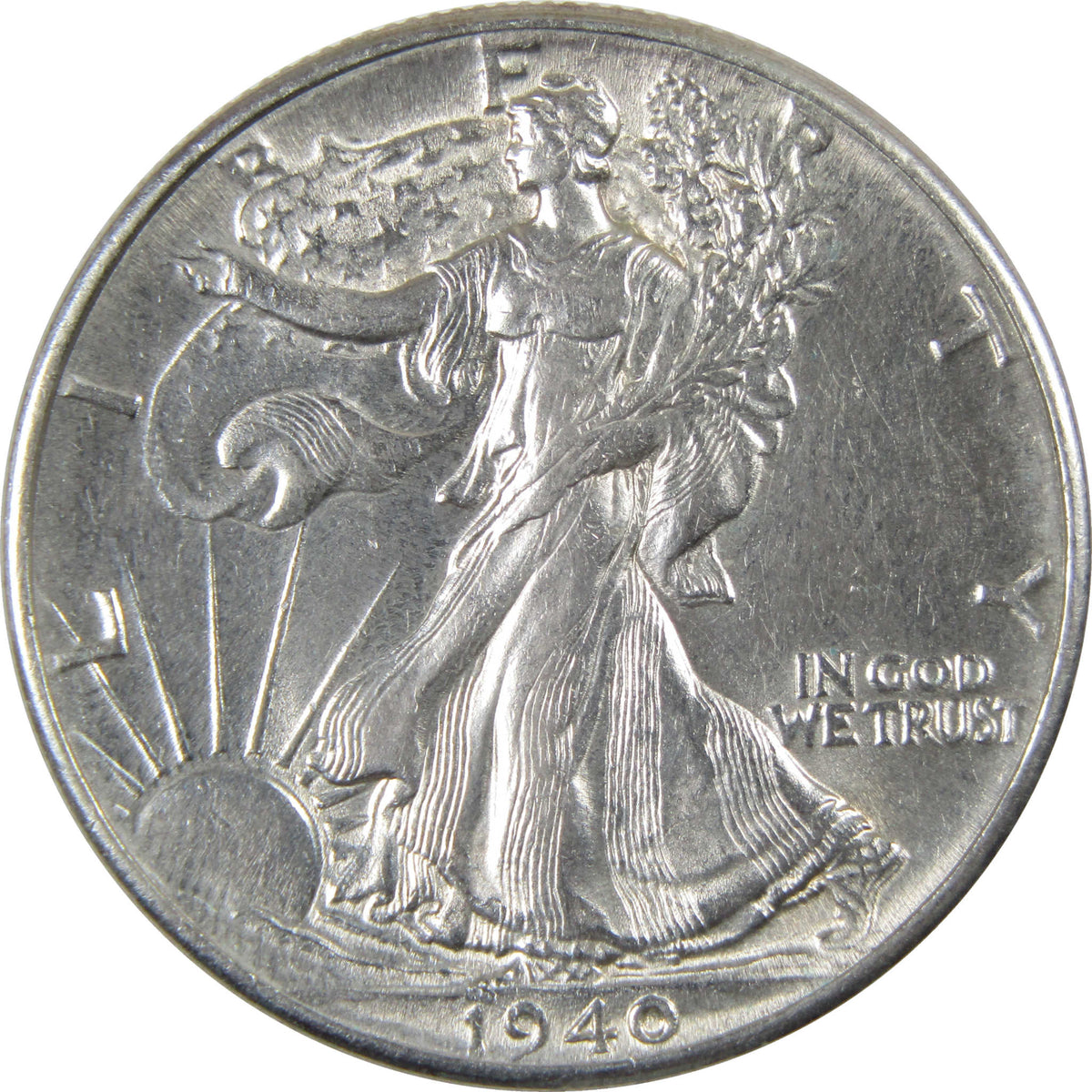 1940 Liberty Walking Silver 50c Borderline Uncirculated SKU:I28673