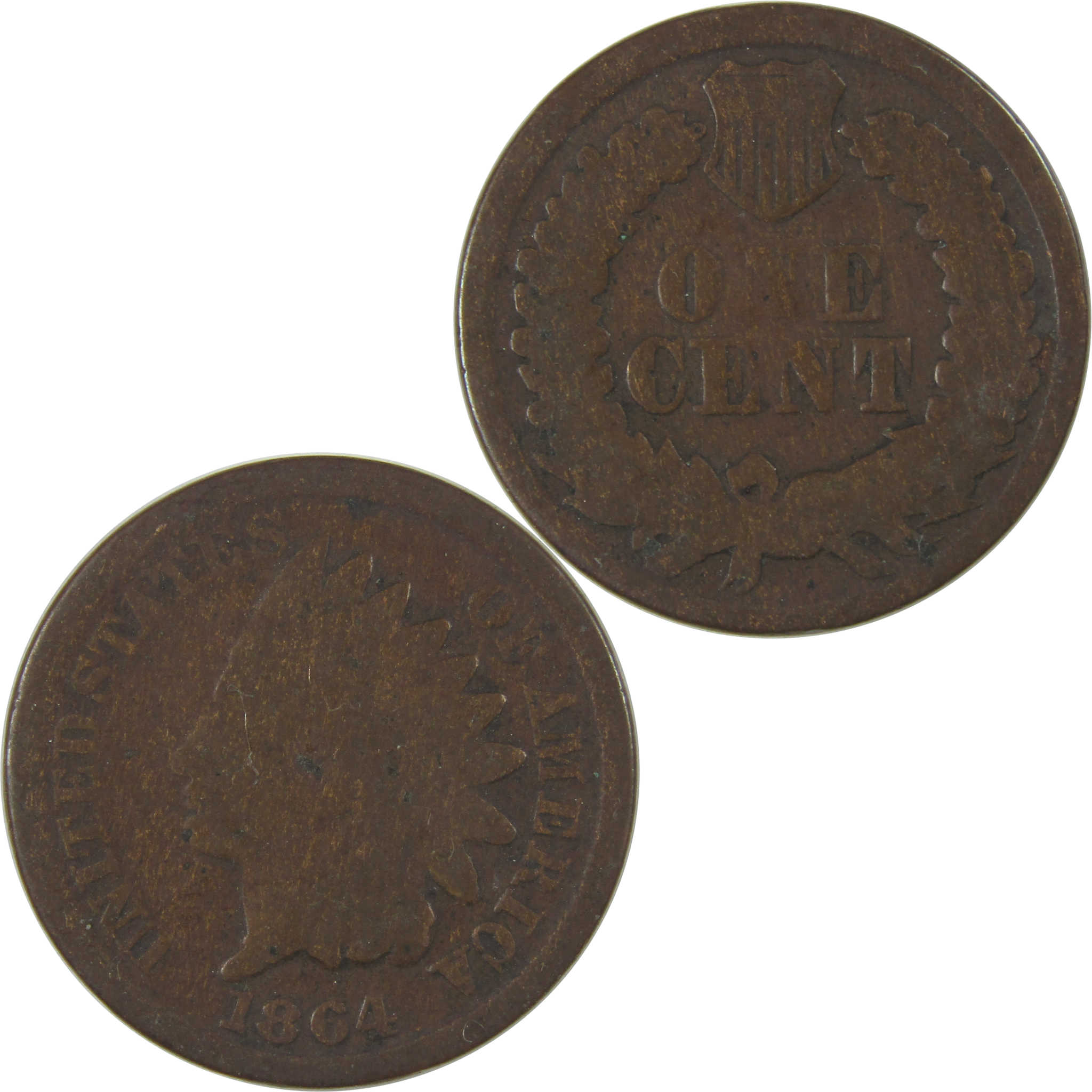 1864 Indian Head Cent G Good Bronze Penny 1c Coin SKU:I23256