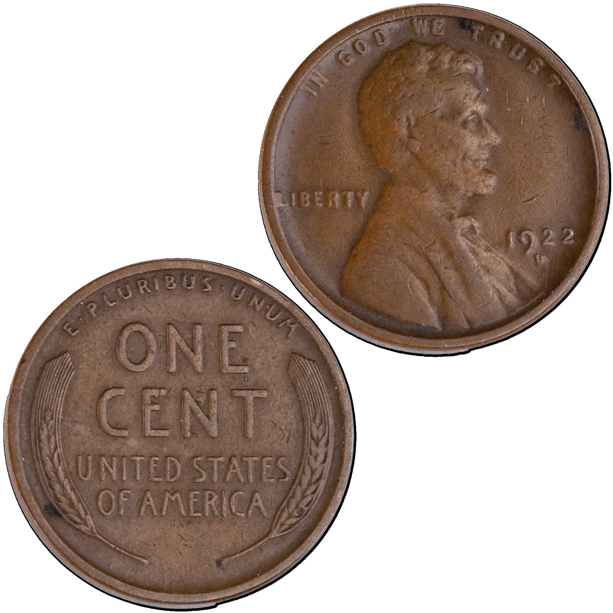 1922 D Lincoln Wheat Cent F Fine Details Penny 1c Coin SKU:CPC12668