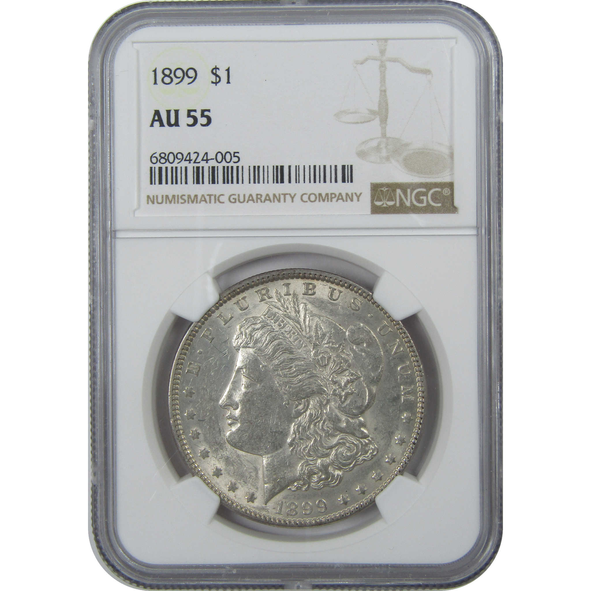 1899 Morgan Dollar AU 55 NGC Silver $1 Coin SKU:CPC9219 - Morgan coin - Morgan silver dollar - Morgan silver dollar for sale - Profile Coins &amp; Collectibles