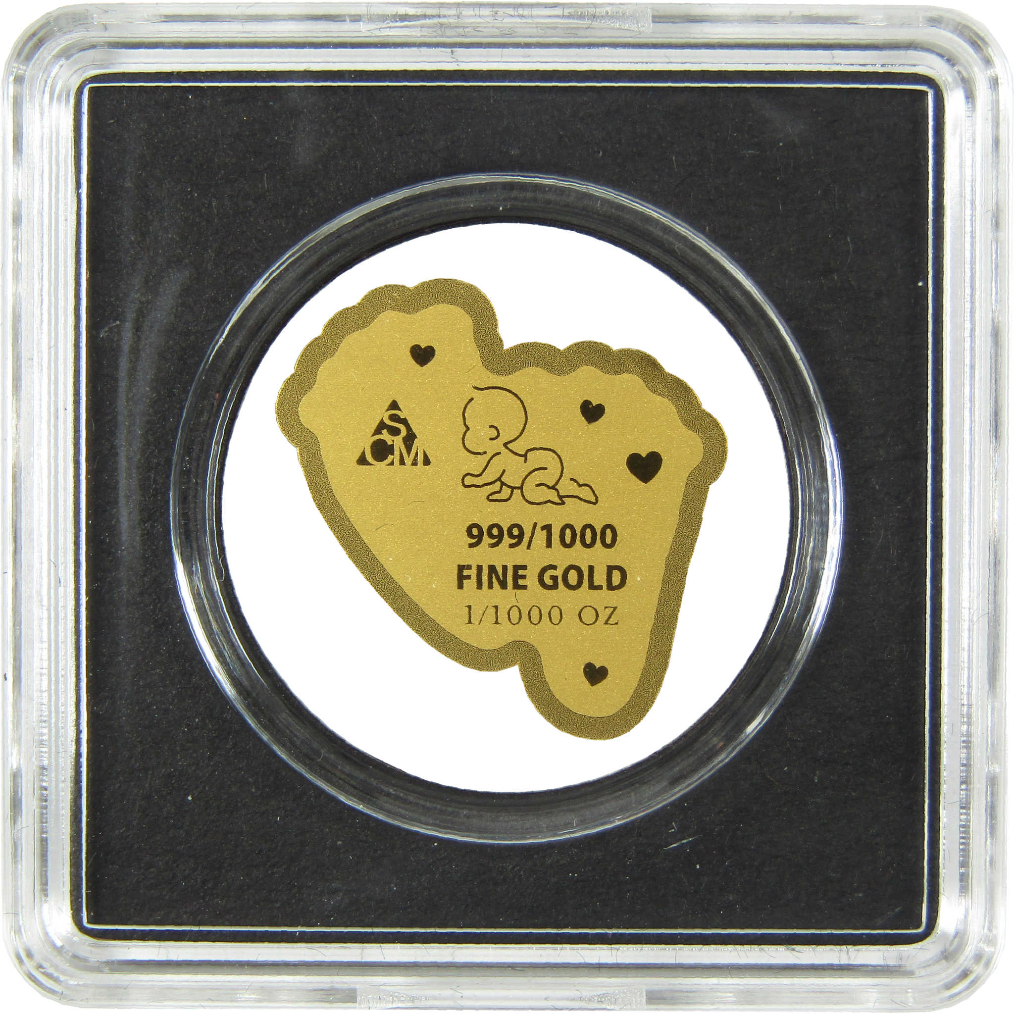 For You Baby Feet 1/1000 oz .999 Gold Bar Uncirculated Collectible COA