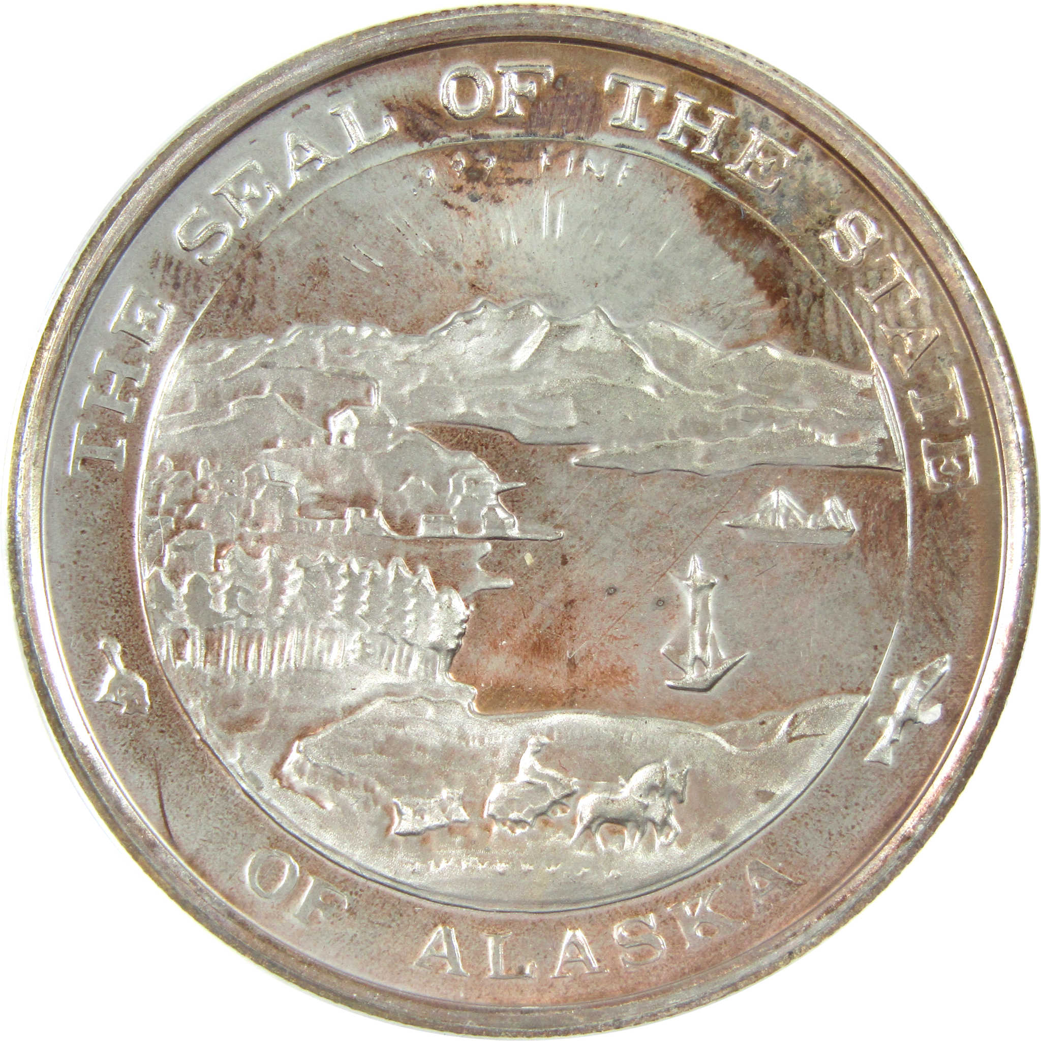 1995 Alaska Puffin State Medallion Silver Proof-Like Toned SKU:CPC7716