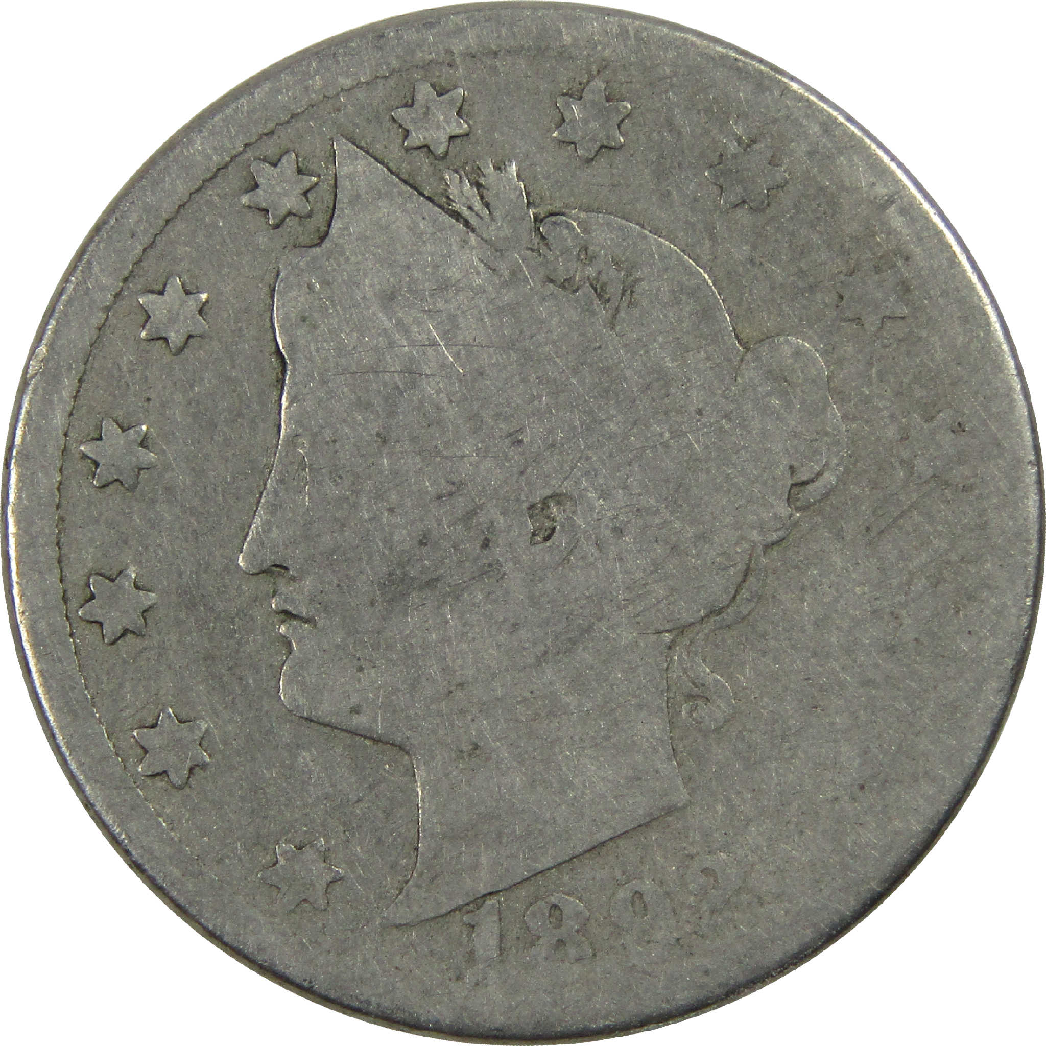 1892 Liberty Head V Nickel AG About Good 5c Coin SKU:I12615