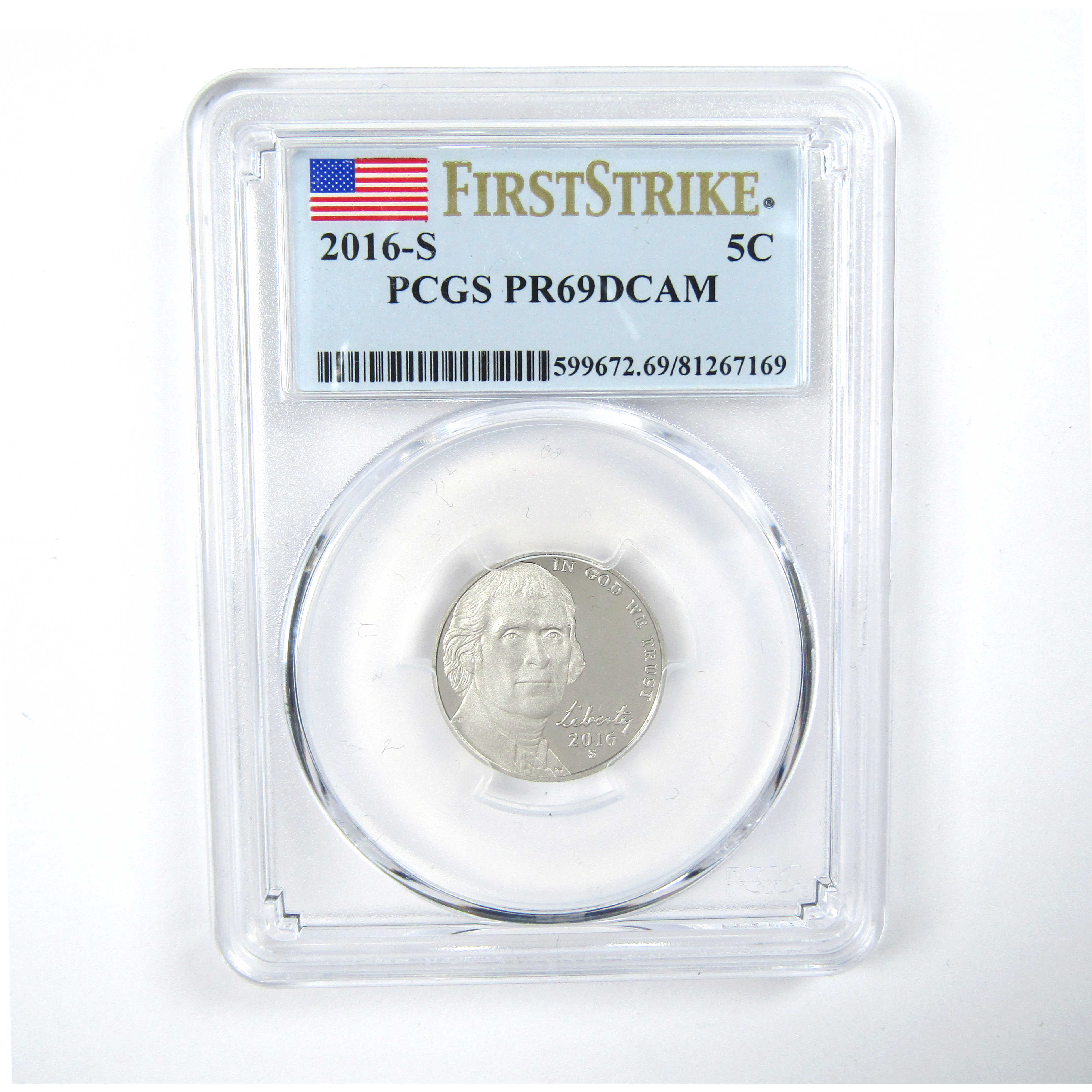 2016 S Jefferson Nickel PR 69 DCAM PCGS Coin First Strike SKU:CPC5103