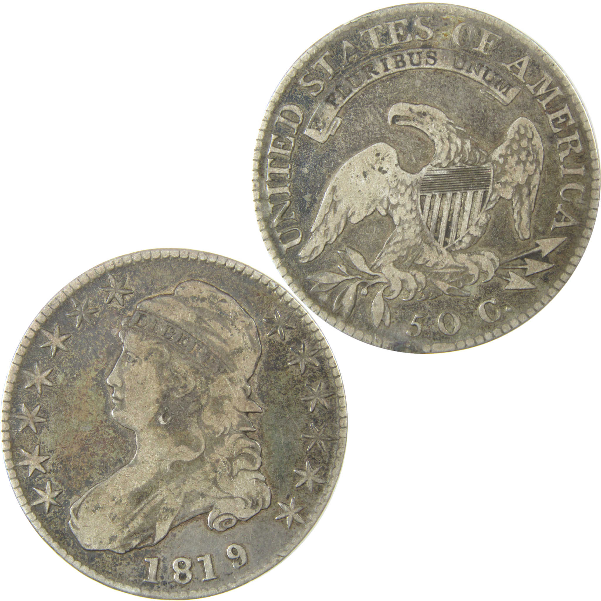 1819 Small 9 Capped Bust Silver Half Dollar VG Very Good SKU:CP1493