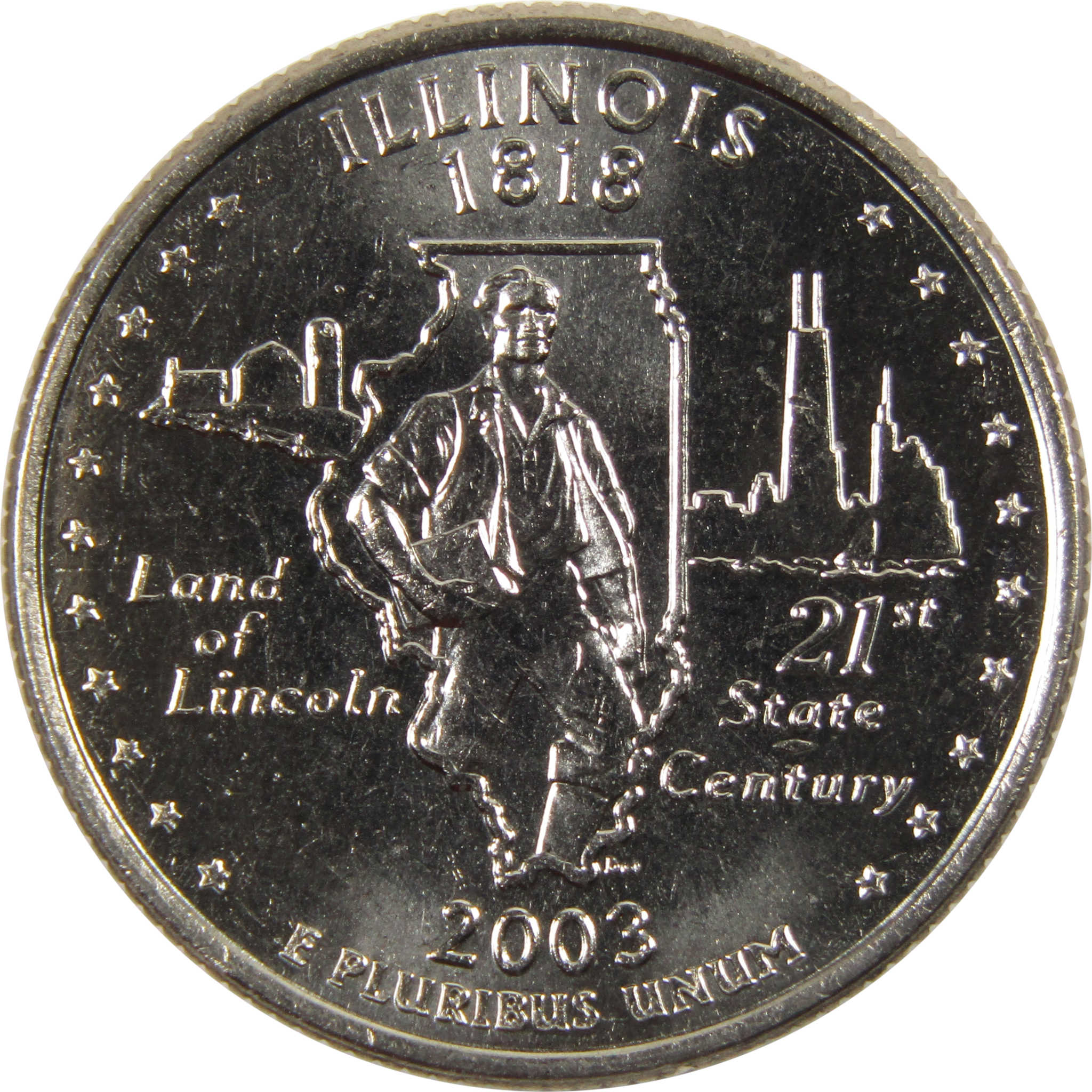 2003 D Illinois State Quarter BU Uncirculated Clad 25c Coin