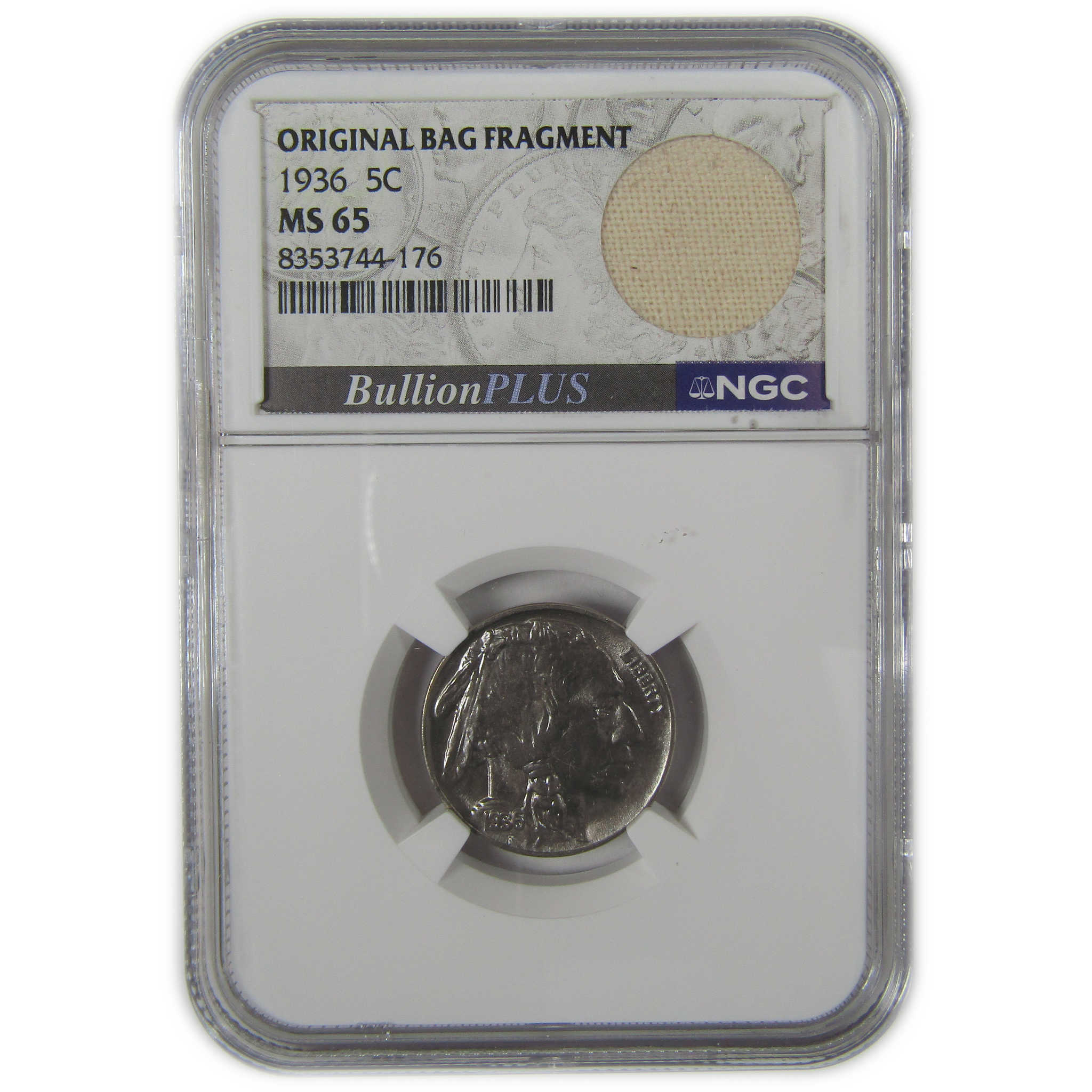 1936 Indian Head Buffalo Nickel MS 65 NGC Bag Fragment SKU:I22649