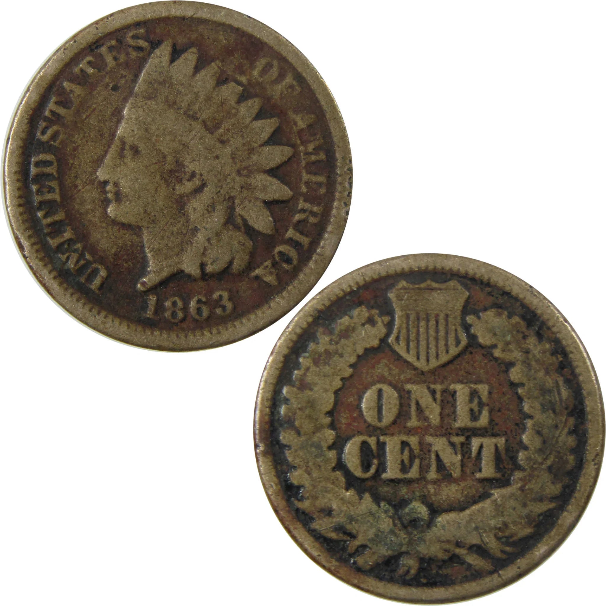 1863 Indian Head Cent G Good Penny 1c Coin SKU:CP1302
