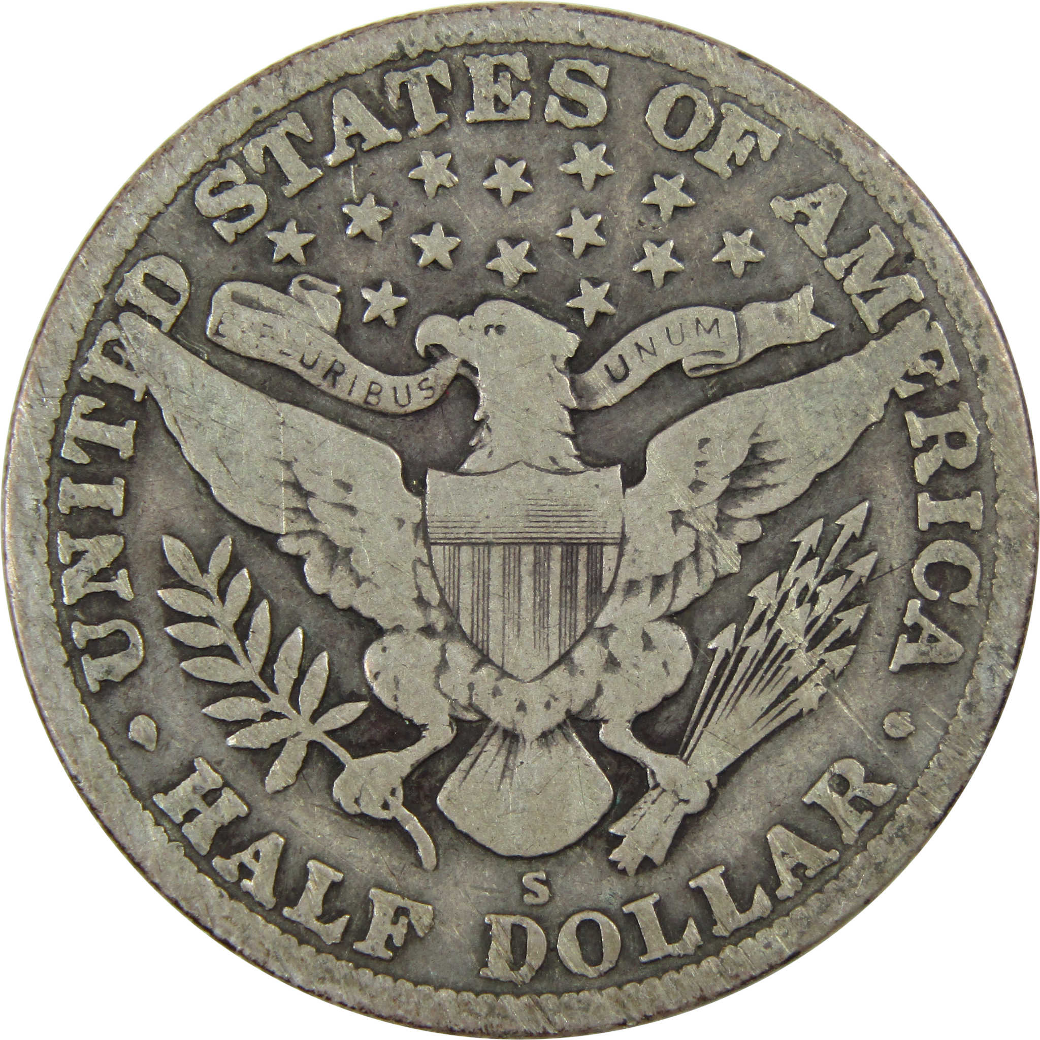 1915 S Barber Half Dollar VG Very Good Silver 50c Coin SKU:I12488