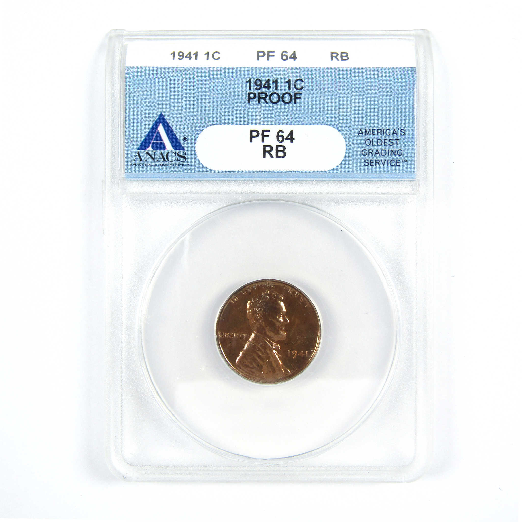 1941 Lincoln Wheat Cent PF 64 RB ANACS Penny 1c Proof Coin SKU:CPC7393