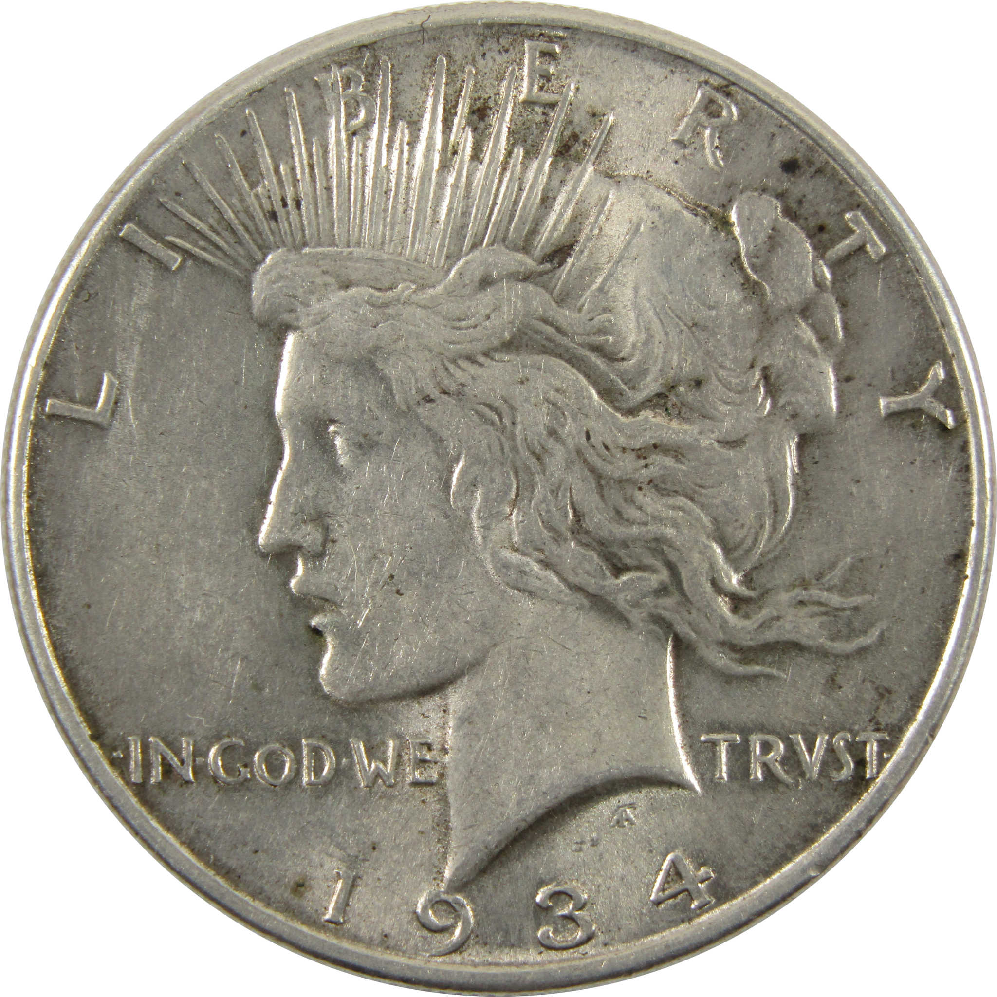 1934 Peace Dollar Borderline Uncirculated 0.9 Silver $1 SKU:I10285