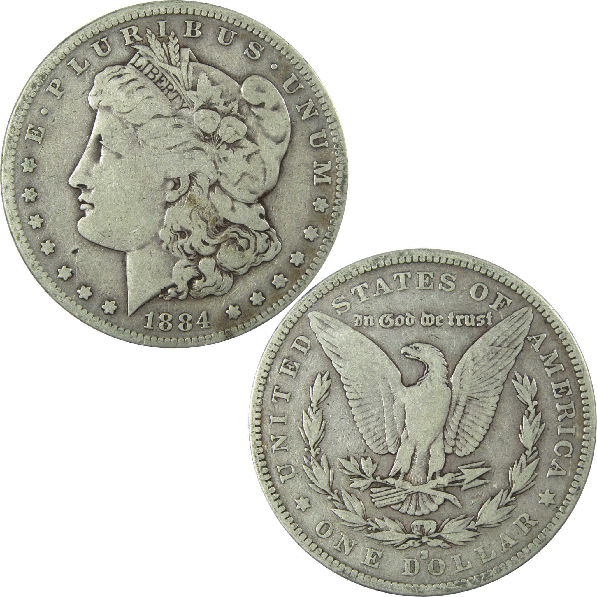 1884 S Morgan Silver Dollar F Fine $1 Coin SKU:I25356 - Morgan coin - Morgan silver dollar - Morgan silver dollar for sale - Profile Coins &amp; Collectibles