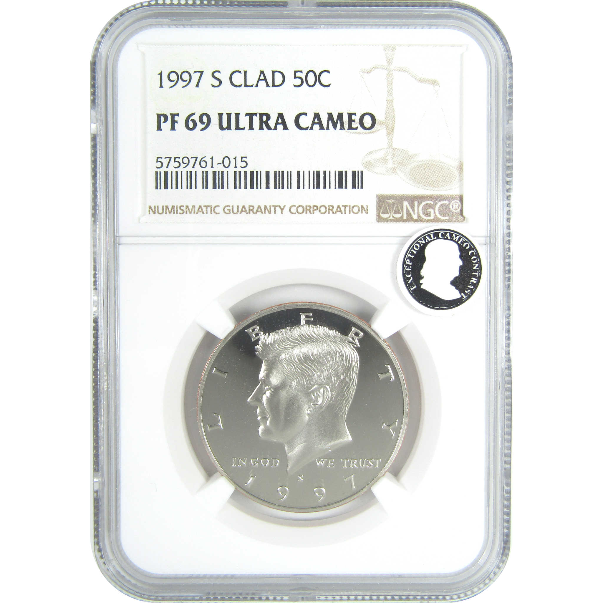 1997 S Kennedy Half Dollar PF 69 UCAM NGC Clad Proof 50c SKU:CPC9619