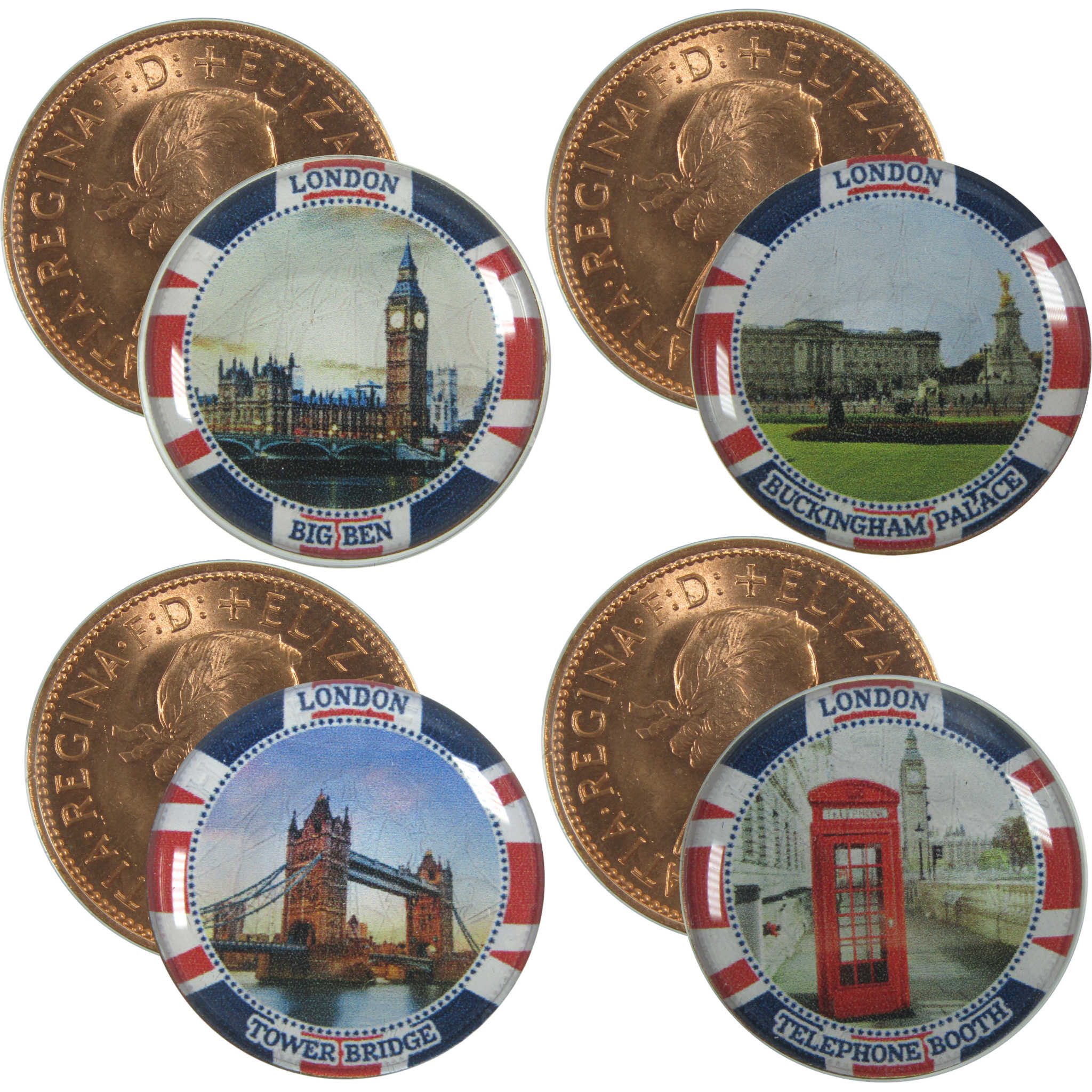 Cities of the World London 7-Coin Colorized Half Penny Collection