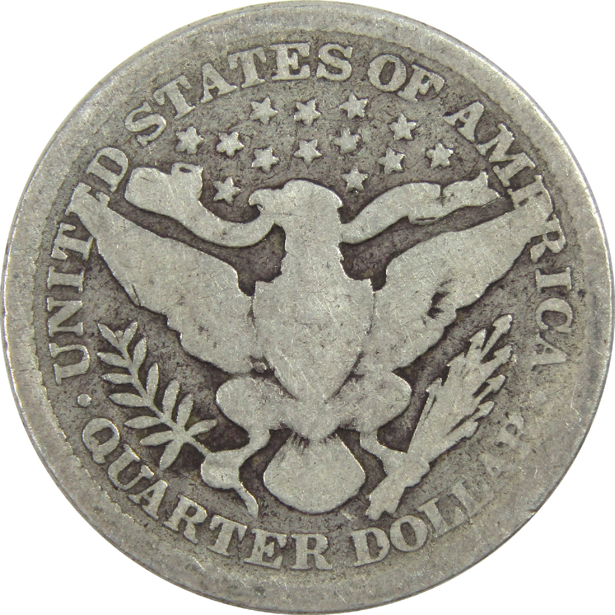 1898 Barber Quarter G Good Silver 25c Coin SKU:I13161