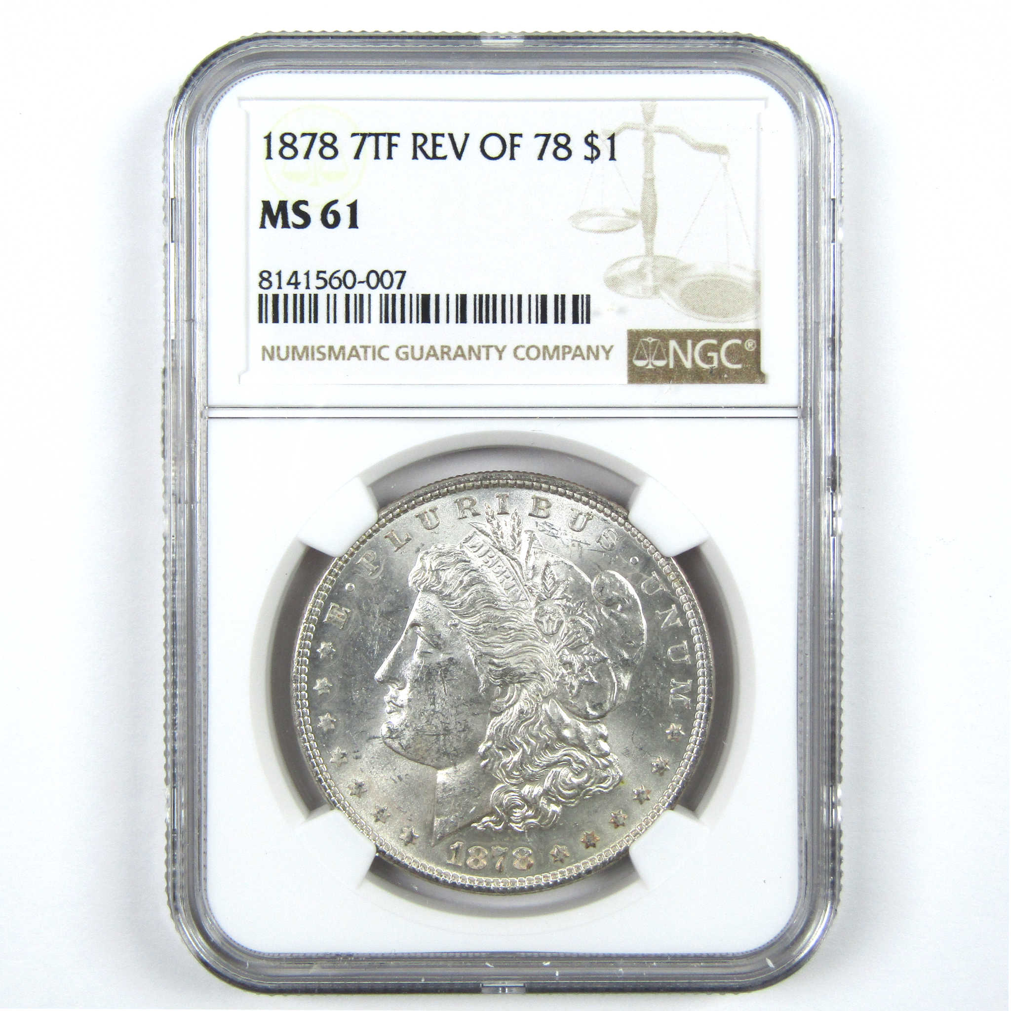 1878 7TF Rev 78 Morgan Dollar MS 61 NGC Uncirculated SKU:I14032 - Morgan coin - Morgan silver dollar - Morgan silver dollar for sale - Profile Coins &amp; Collectibles